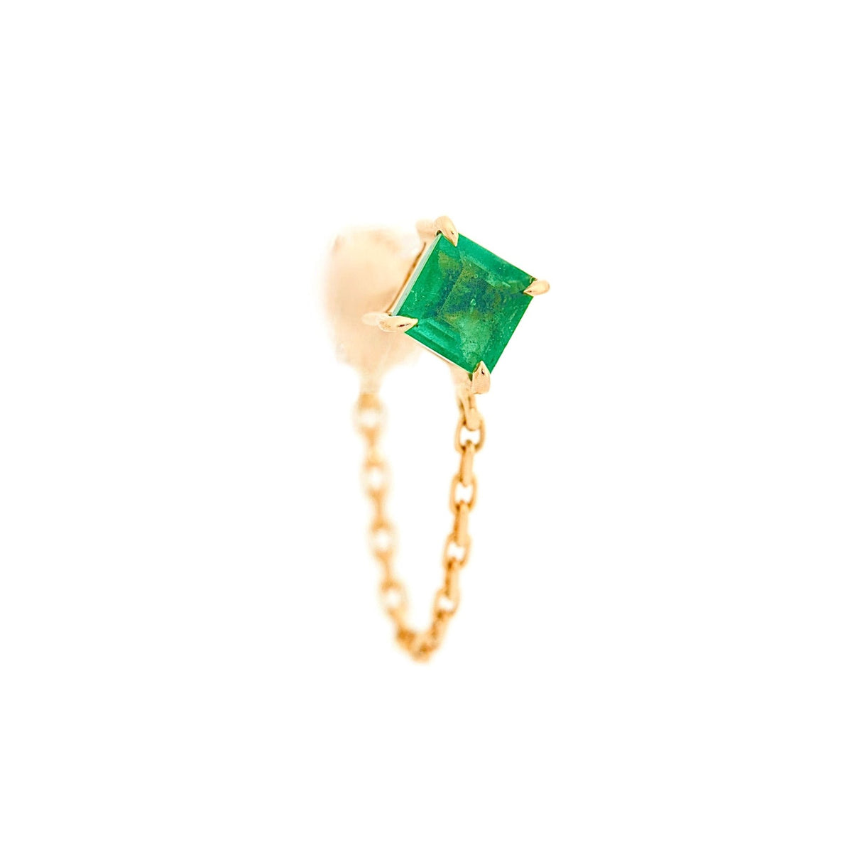 Emerald Earring with 14k gold chain