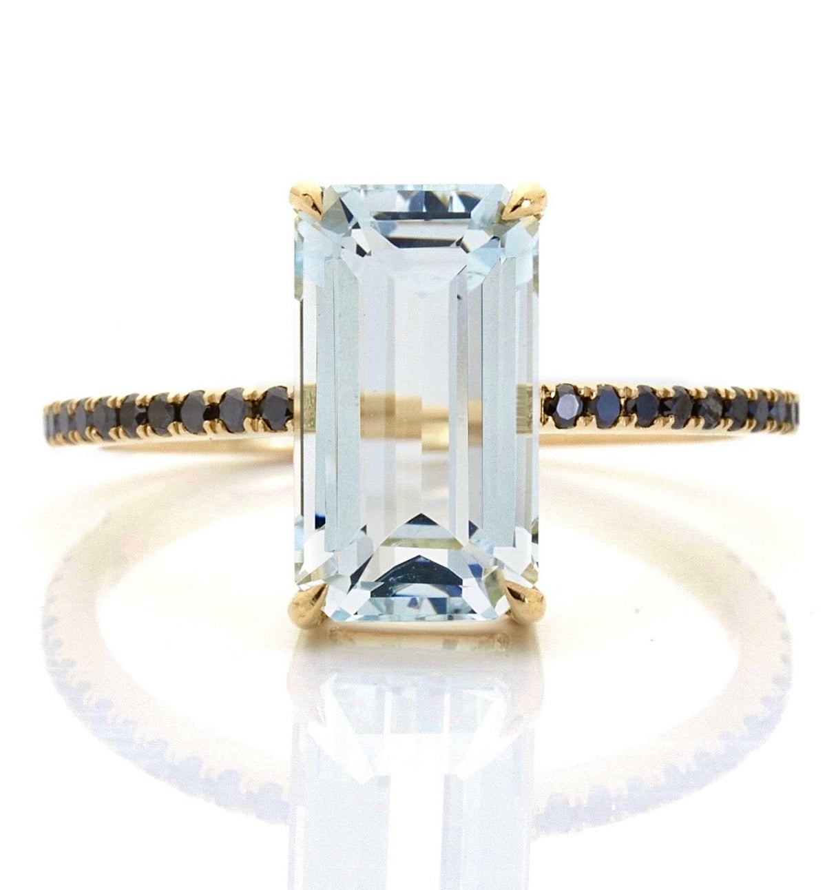 Aquamarine & Black Diamond Ring
