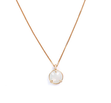 Ice Jadeite and diamond zen necklace