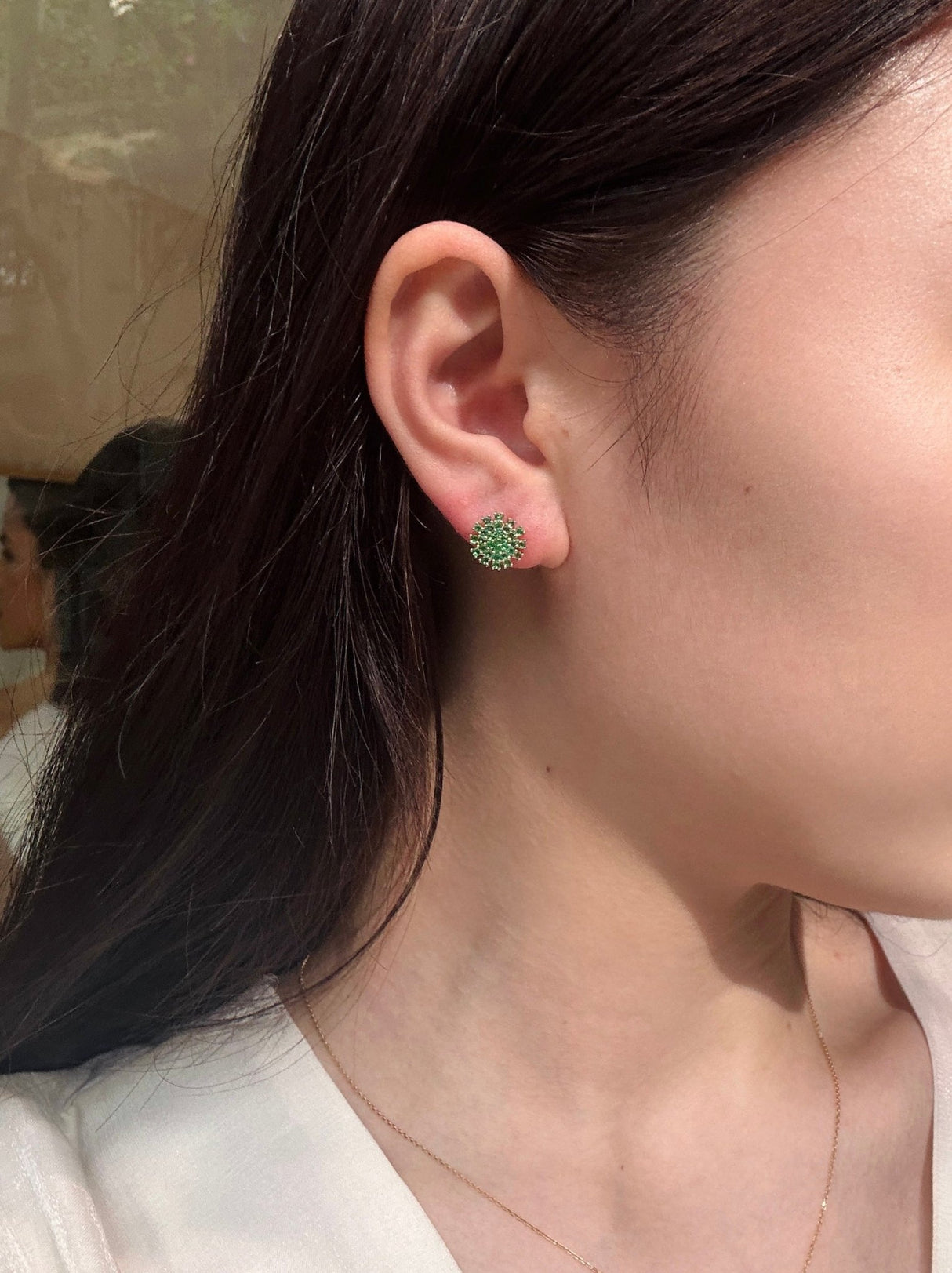 Gemstone Flower Earrings