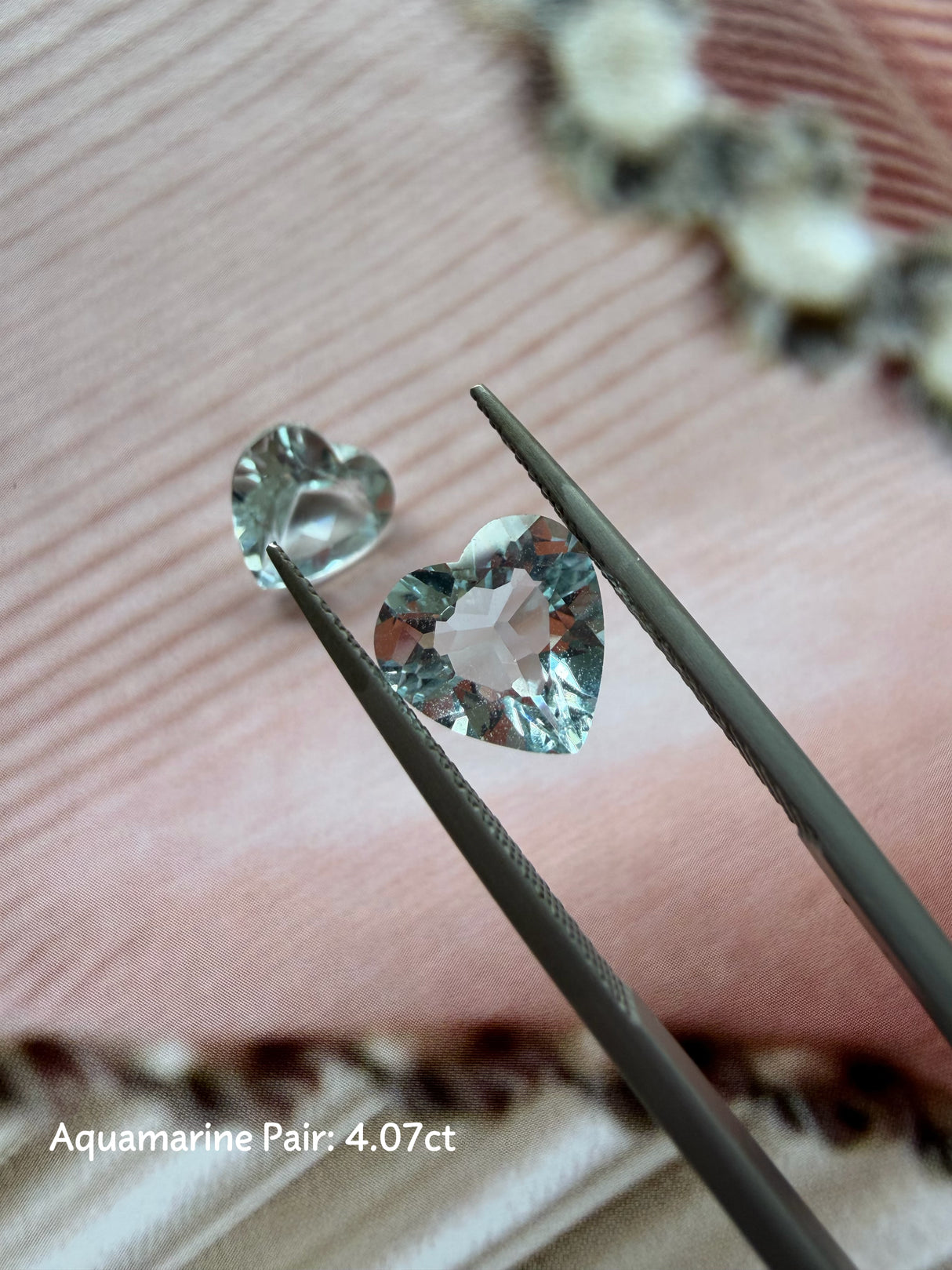 Gemstone Customization Aquamarine Pair 4.07cts