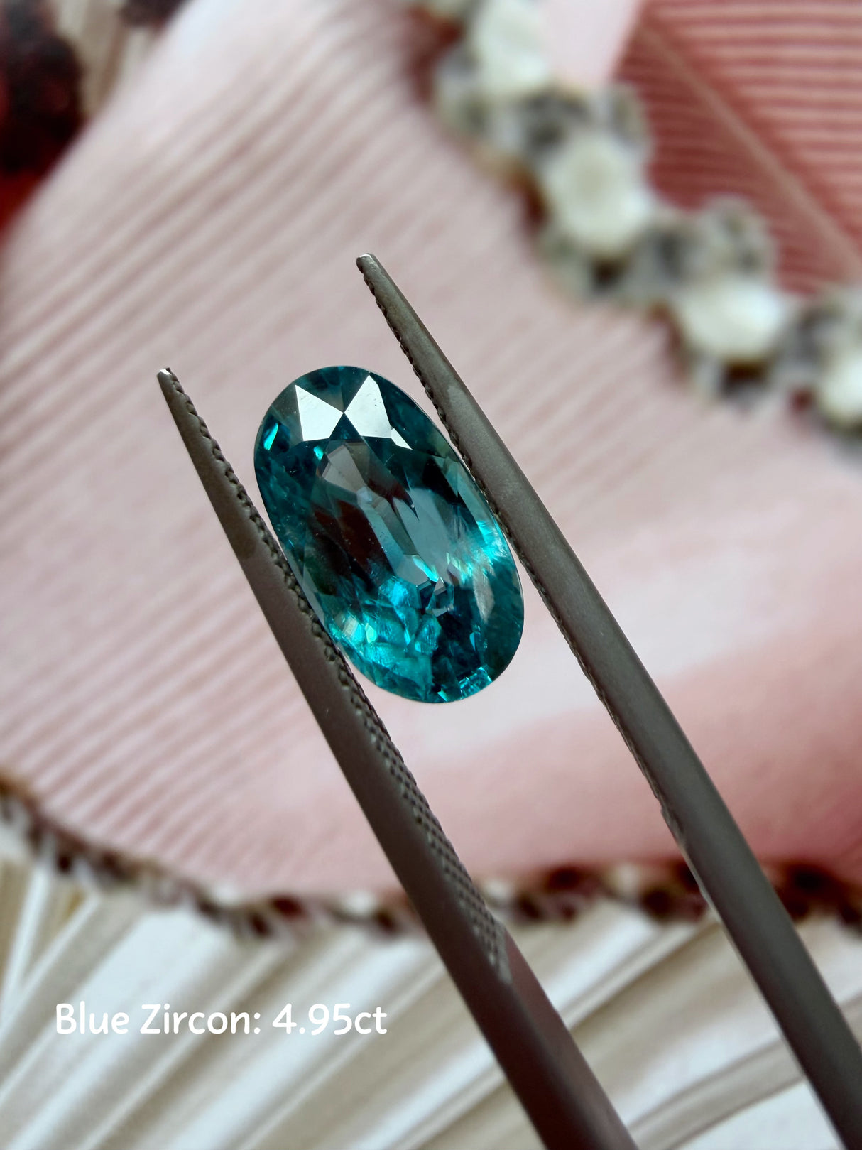 Gemstone Customization Blue Zircon 4.95cts