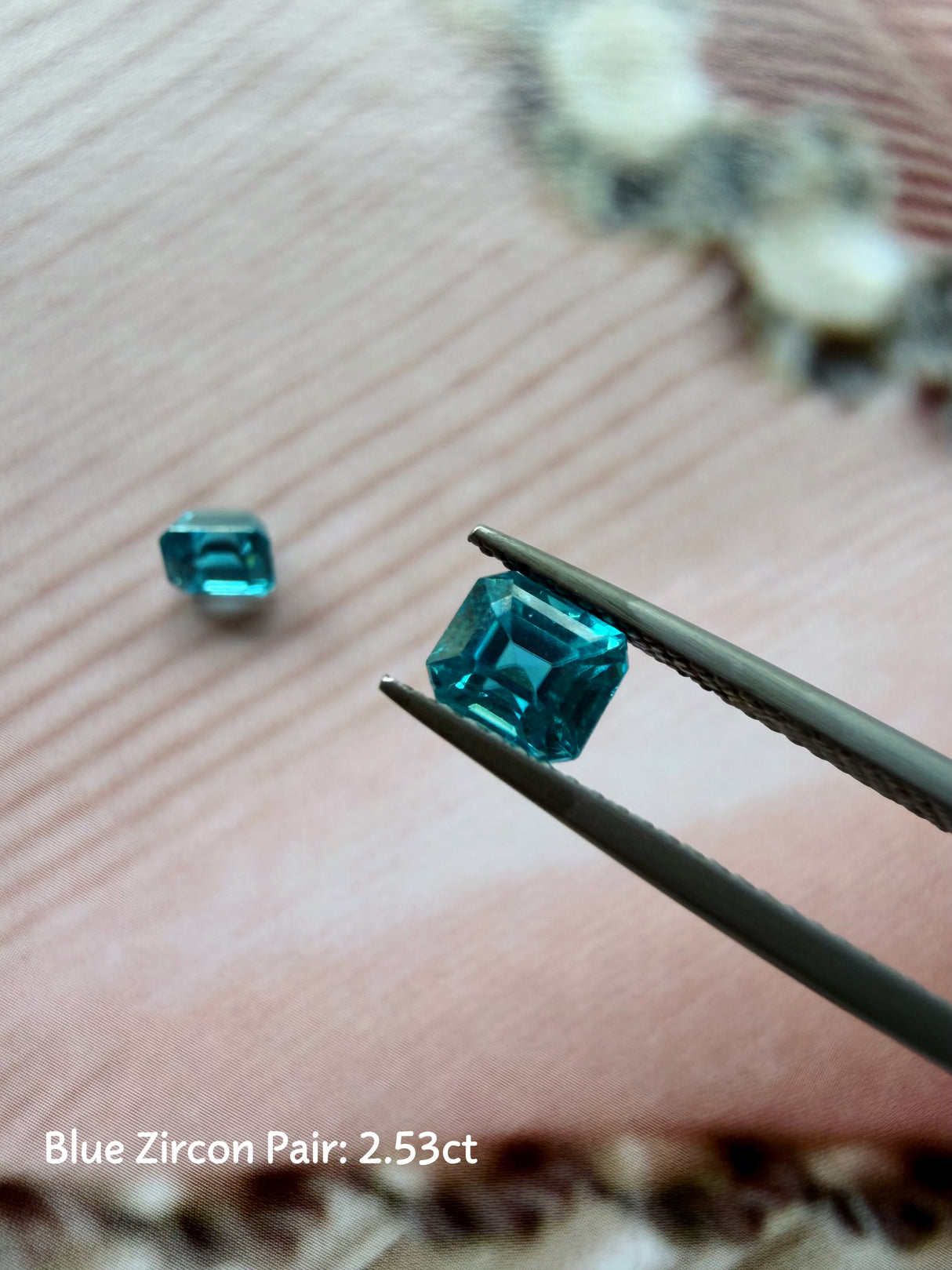 Gemstone Customization Blue Zircon Pair 2.53cts