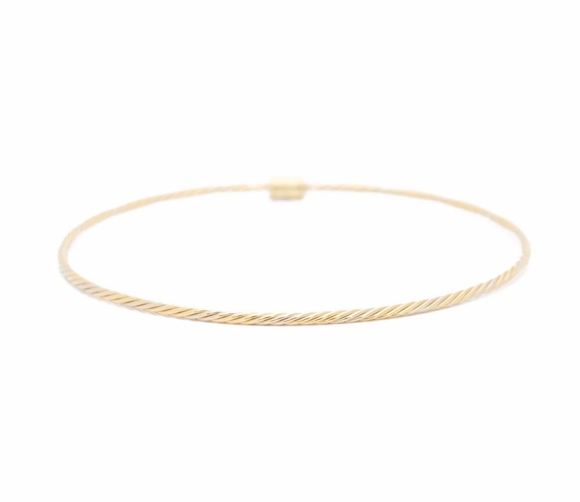 Gold Twist Bangle 18k gold stackable design