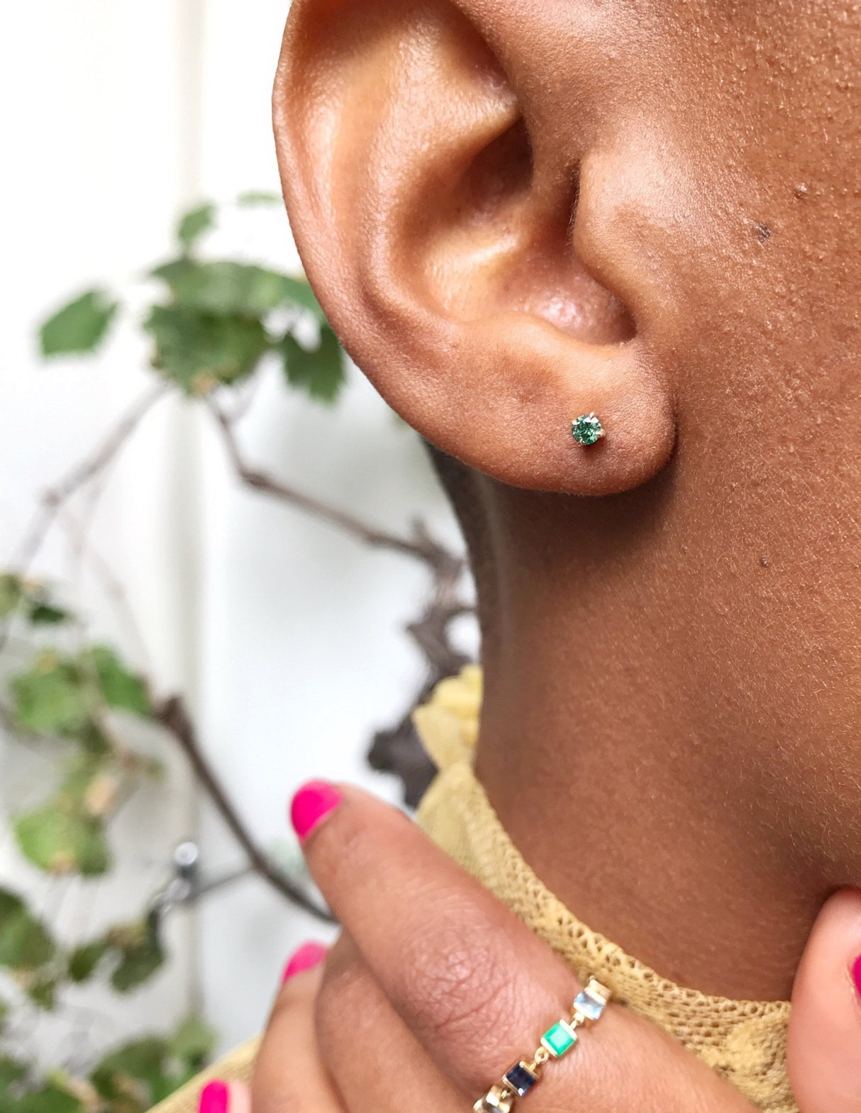 Green Diamond Studs