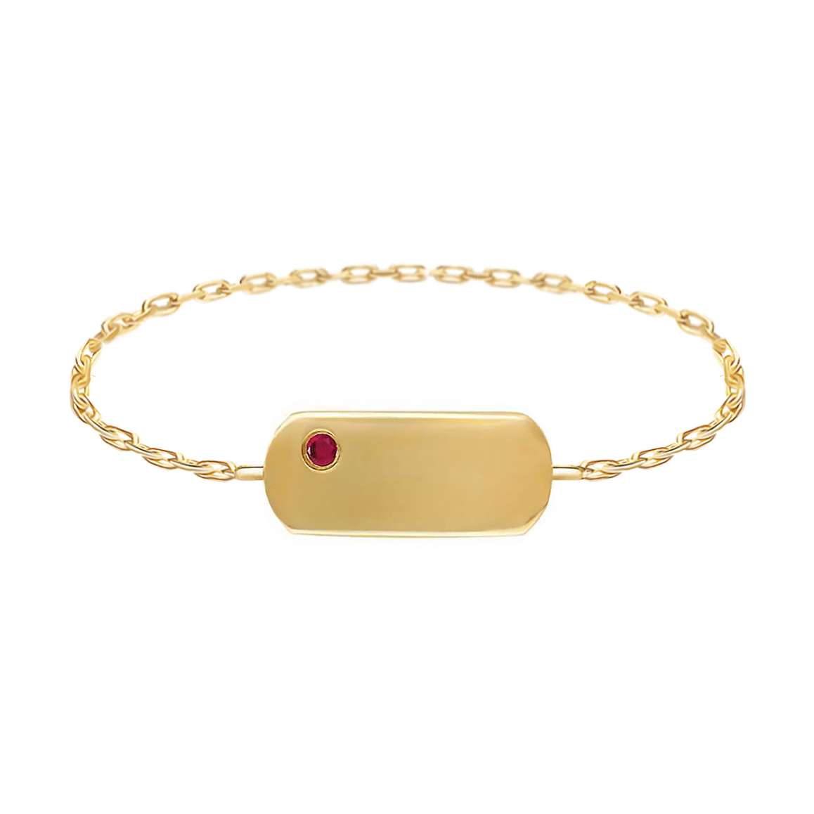 ID ruby Chain Ring 14k gold Stackable ring