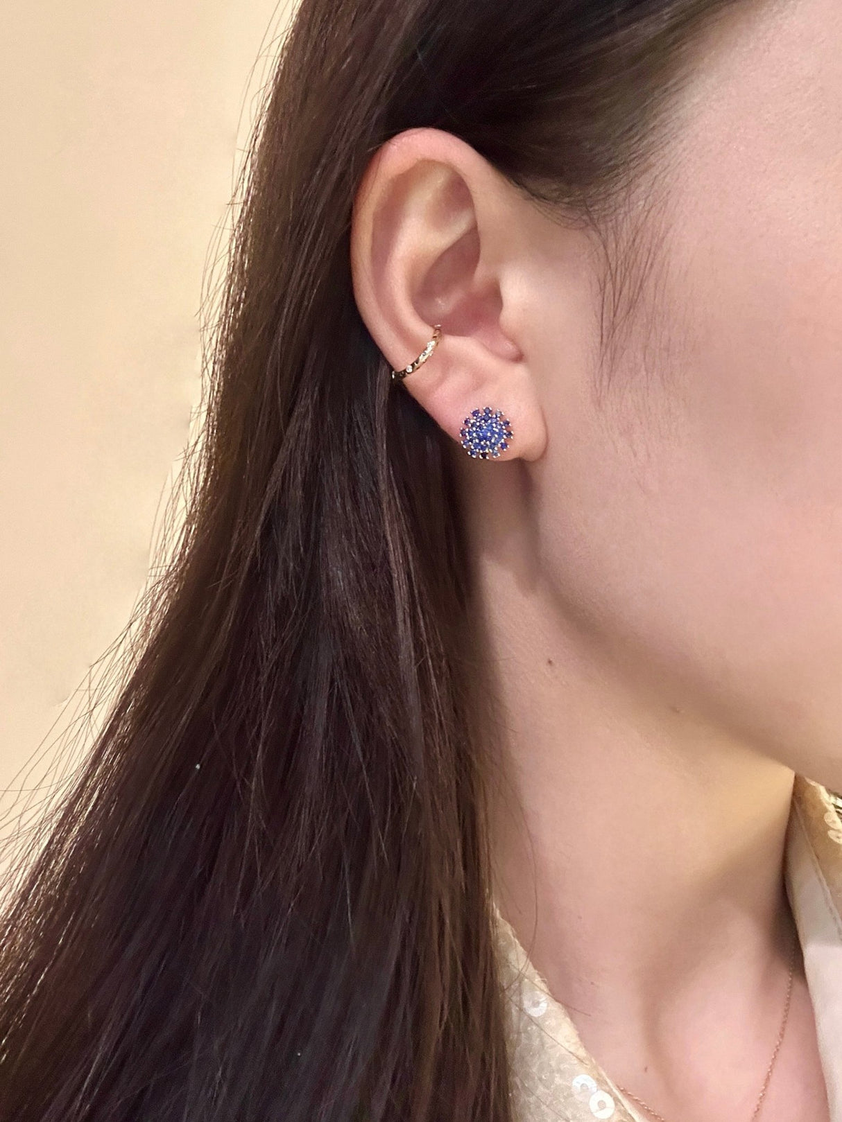 Gemstone Flower Earrings