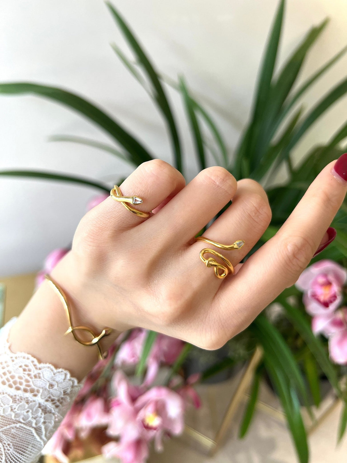 Articulated Aquamarine Snake Ring