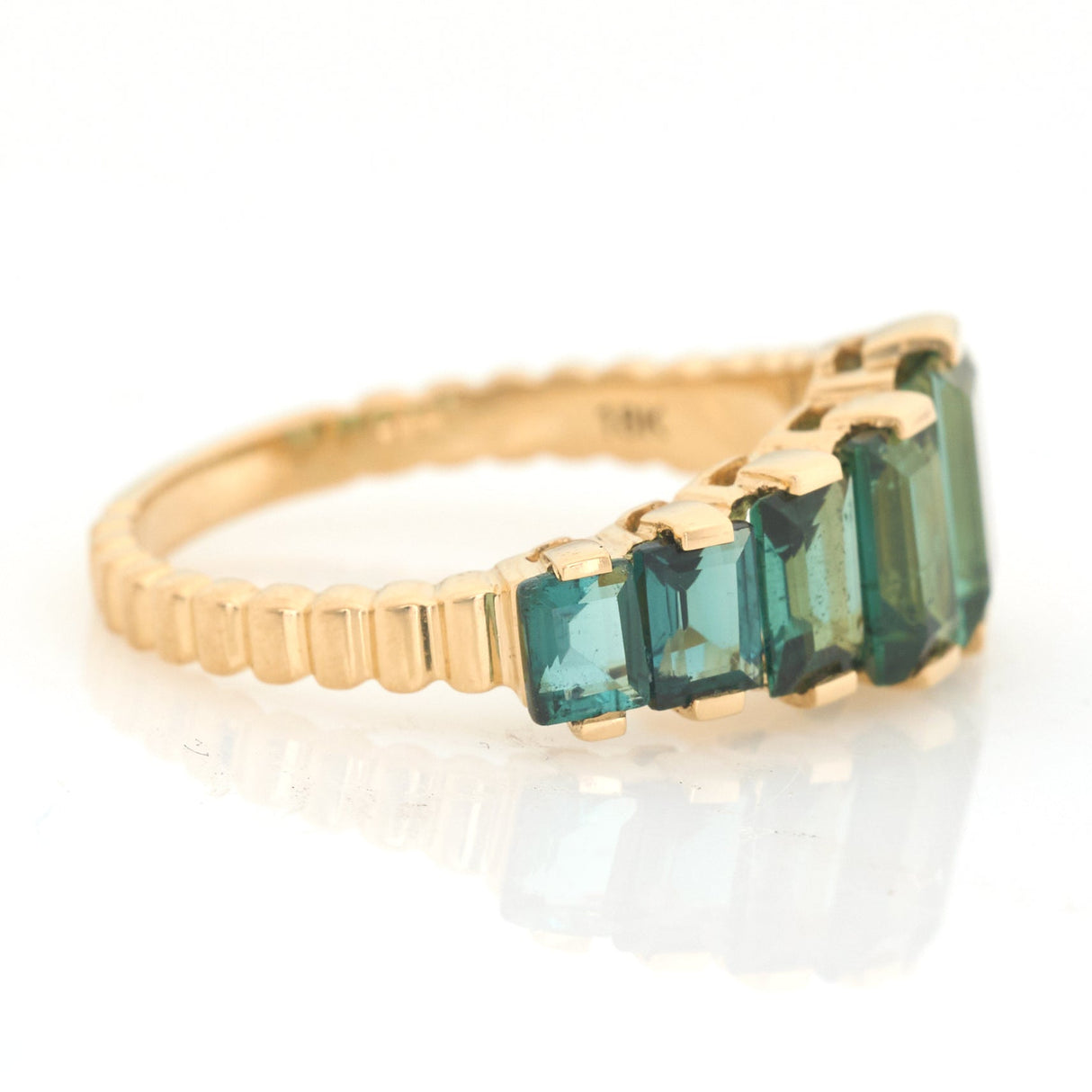 Lagoon Tourmaline Baguette Crescendo Ring