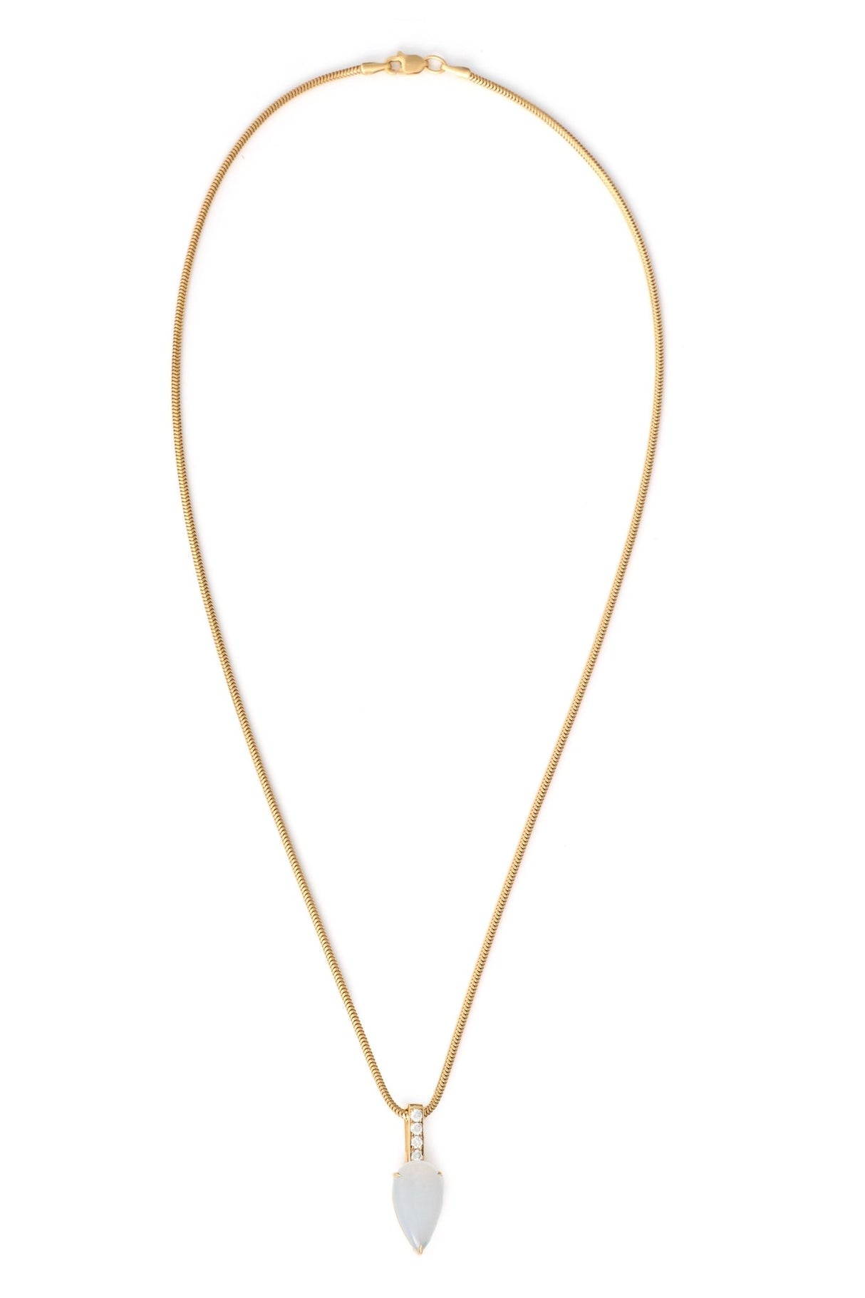 Ice Jadeite & Diamond Snow On Water Pendant Necklace 18k handmade fine jewelry 2