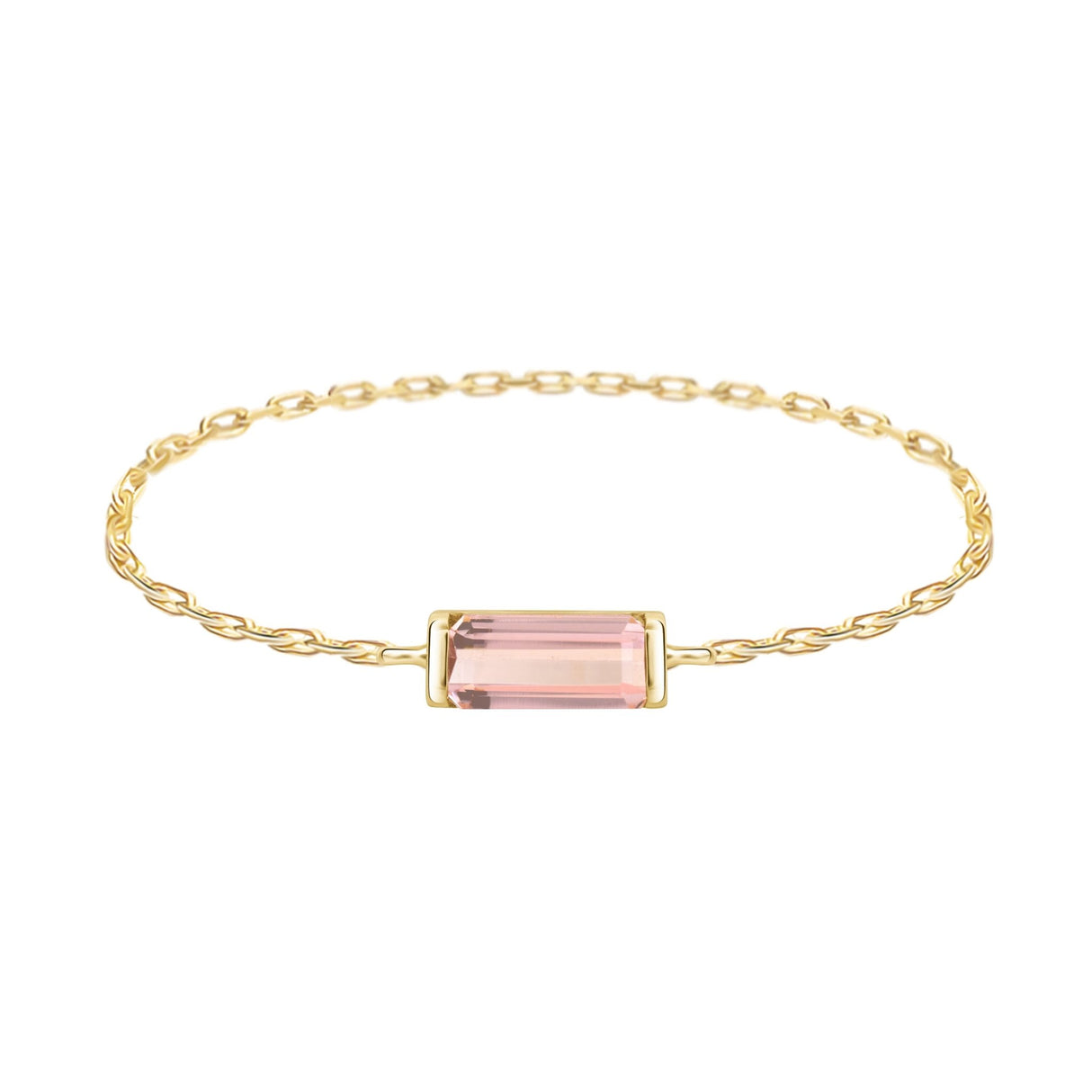 Imperial Topaz Chain Ring 18K Stackable ring