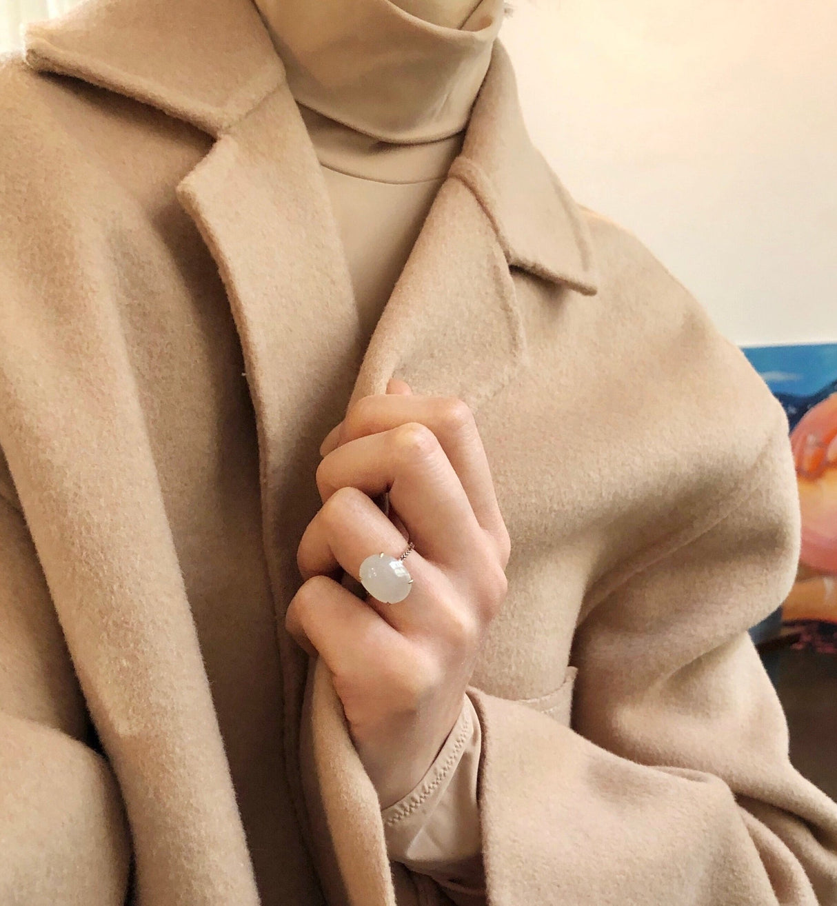 Chic jade & ruby ring handmade by female artisans with sustainably mined gemstones. Effortlessly chic and modern.