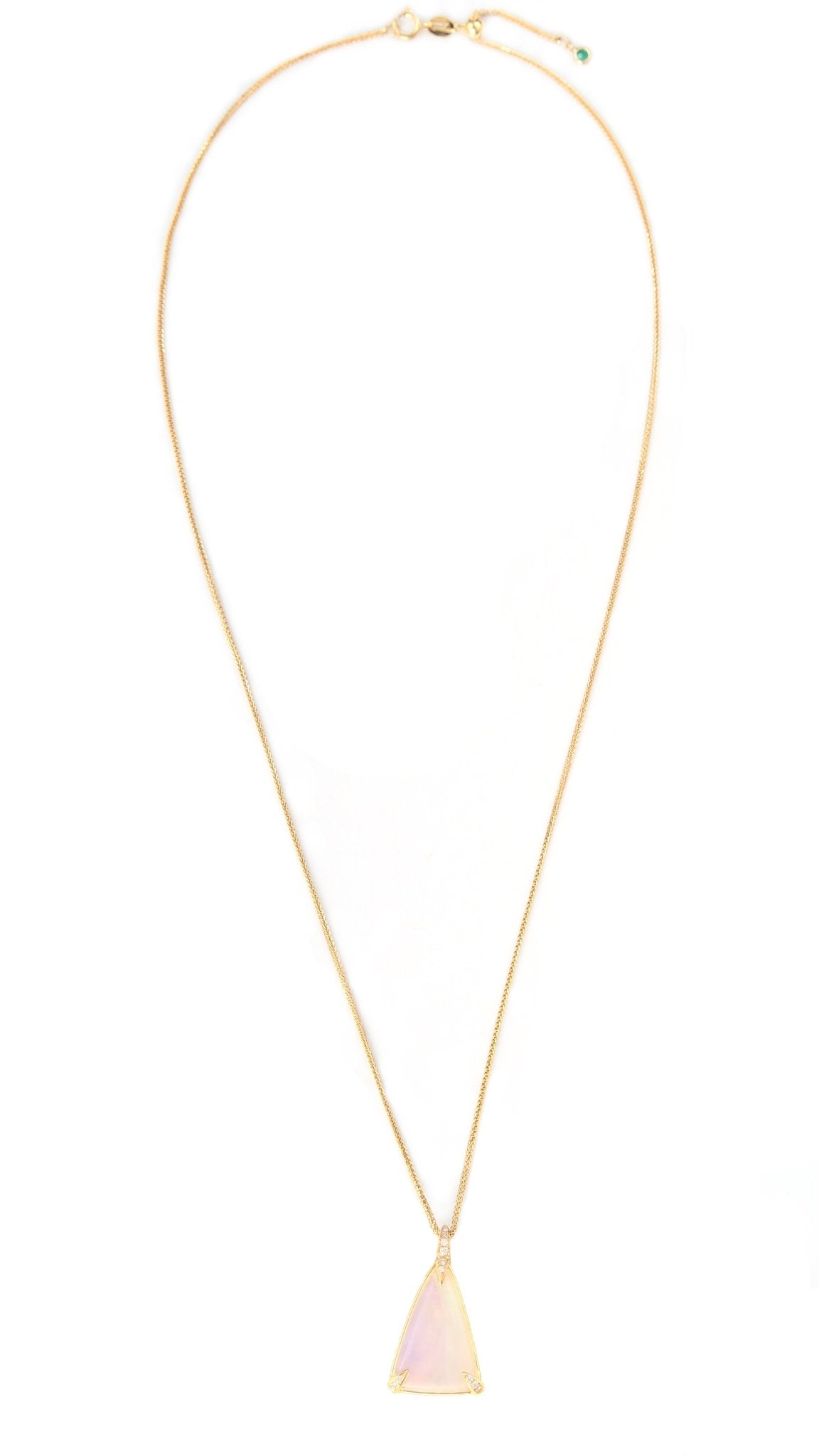 Jelly Opal & Diamond Necklace 18k handmade fine jewelry