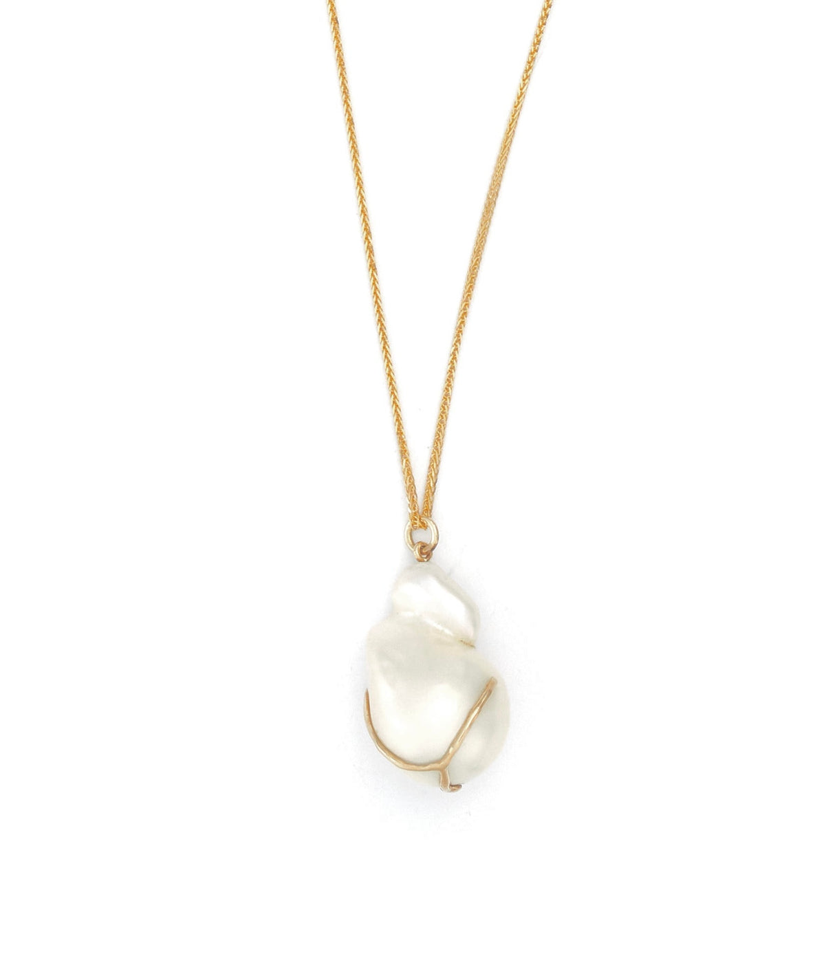 Kintsugi Pearl Necklace 18k handmade fine jewelry