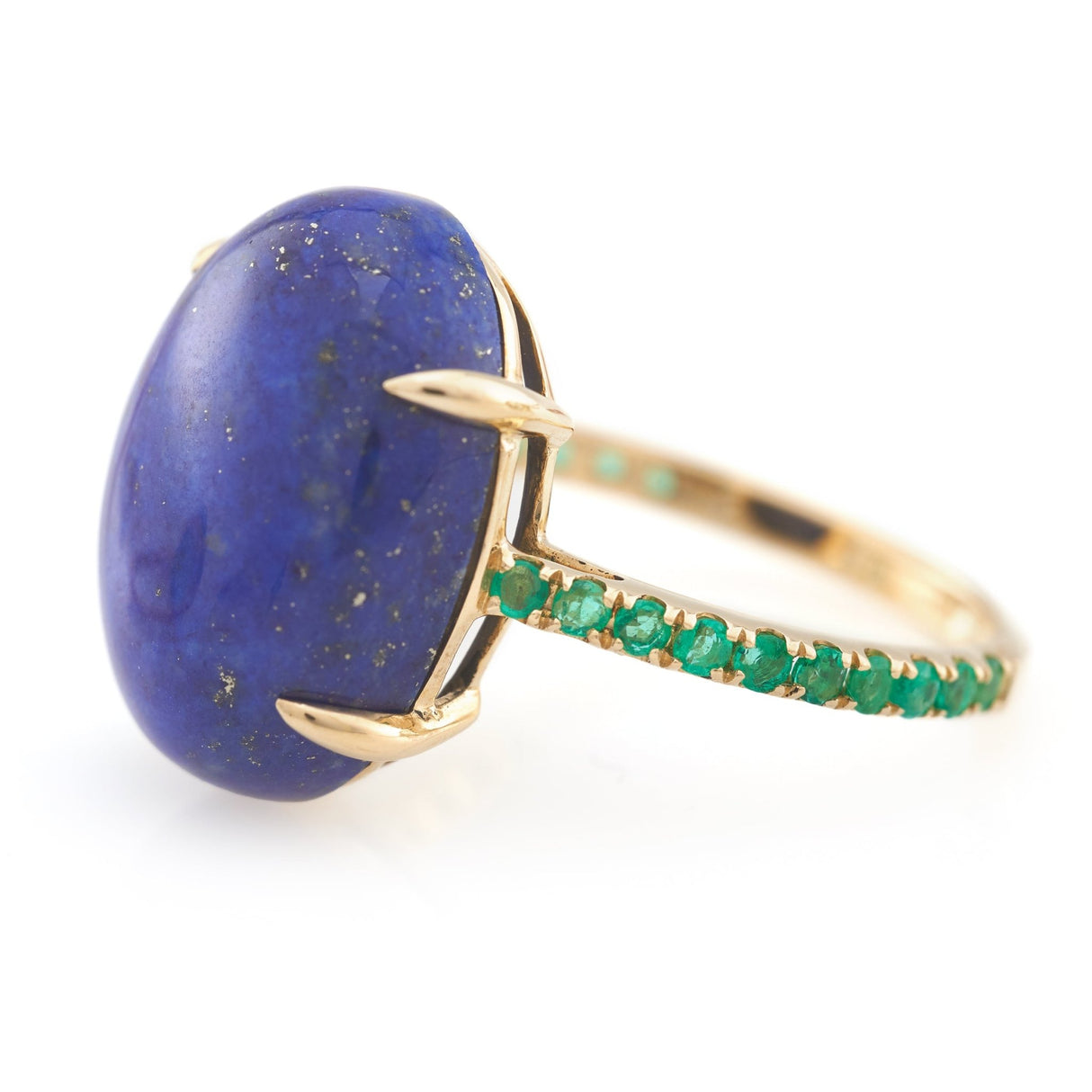 Lapis & Emerald Globe Ring