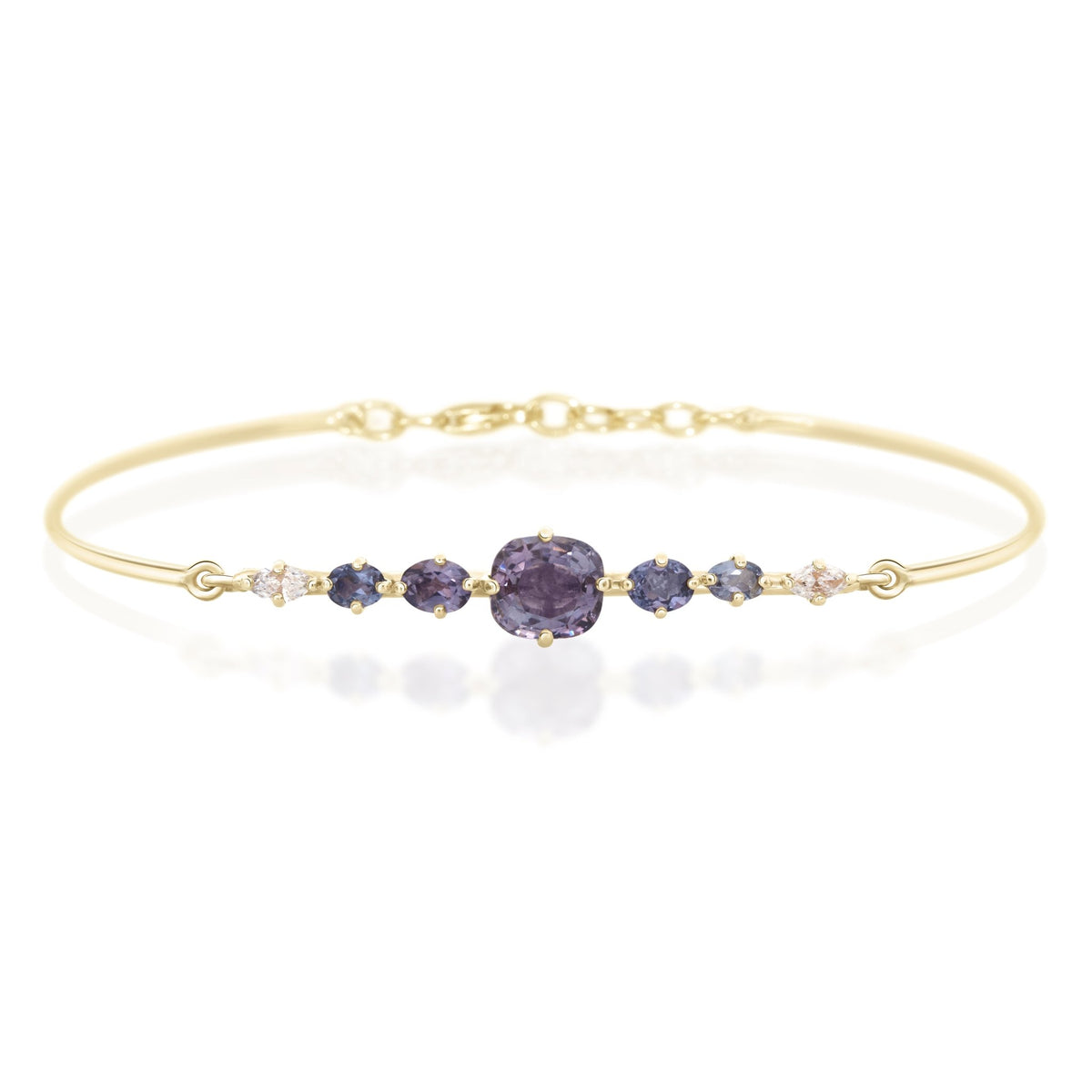 Lilac spinel Compass Bangle YG14k gold stackable design