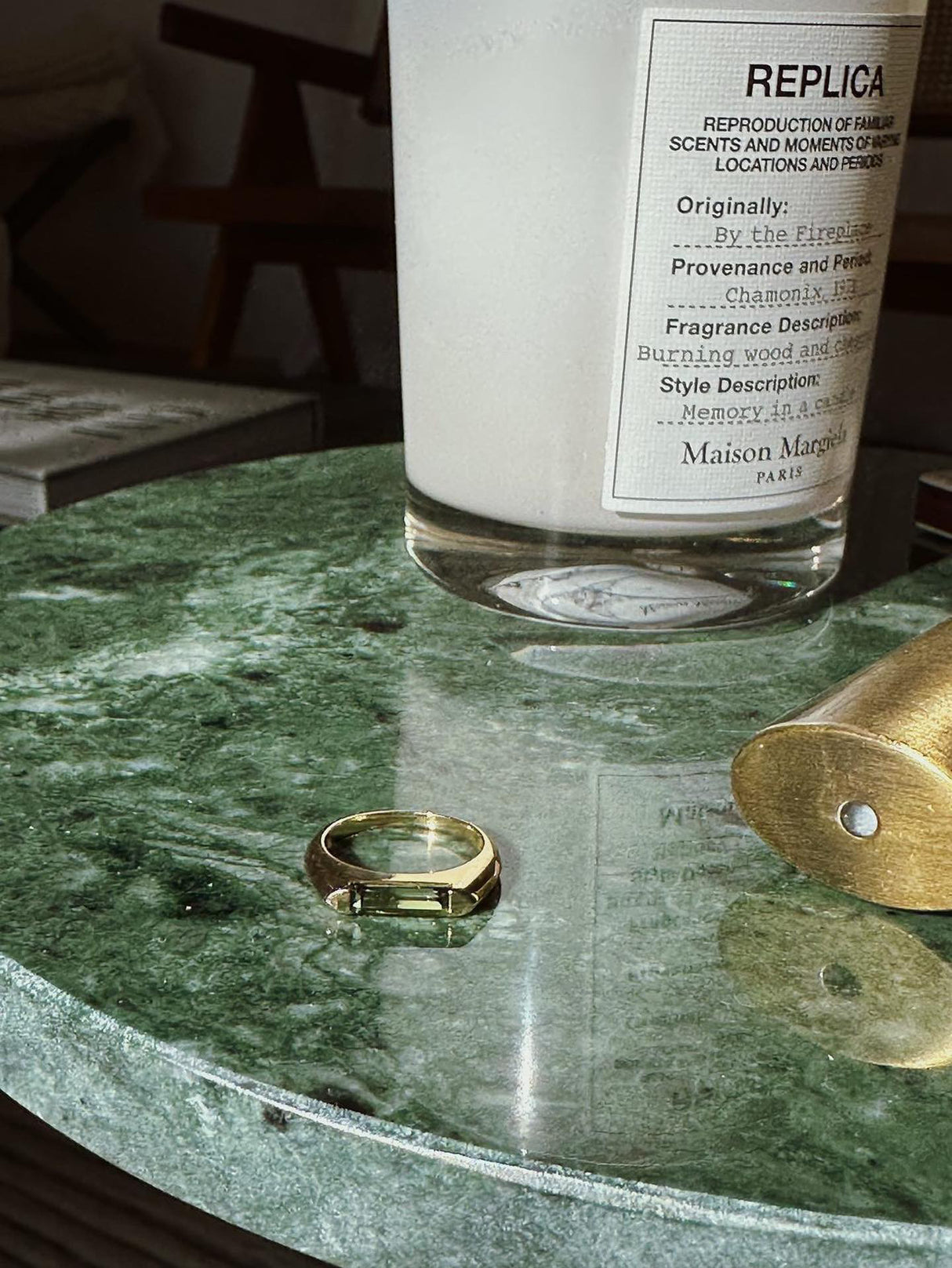 Madison Tourmaline Bar Ring 18k gold Stackable ring