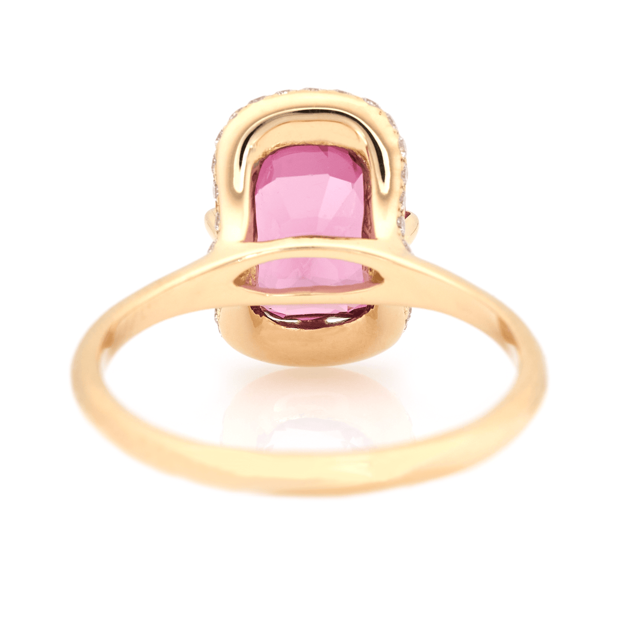 Mahenge Garnet Aurora Ring 18k gold engagement ring back view