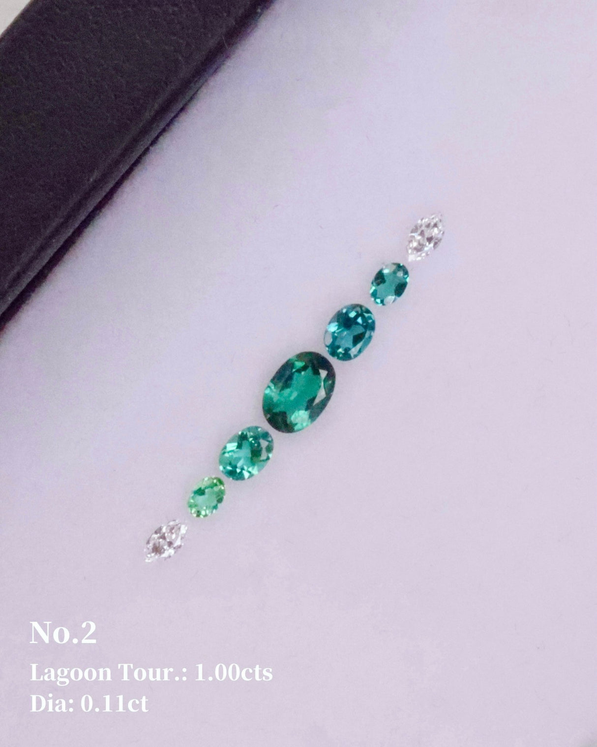 No.2 Lagoon Tourmaline (1ct) & Diamond (0.11ct) Compass Bangle handmade fine jewelry