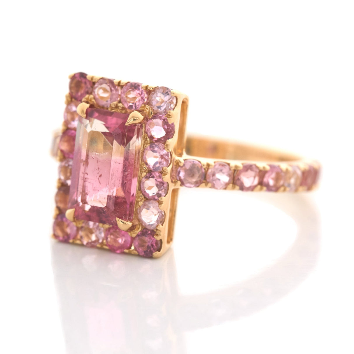 Ombré Pink Tourmaline Bubble Gum Candy Ring