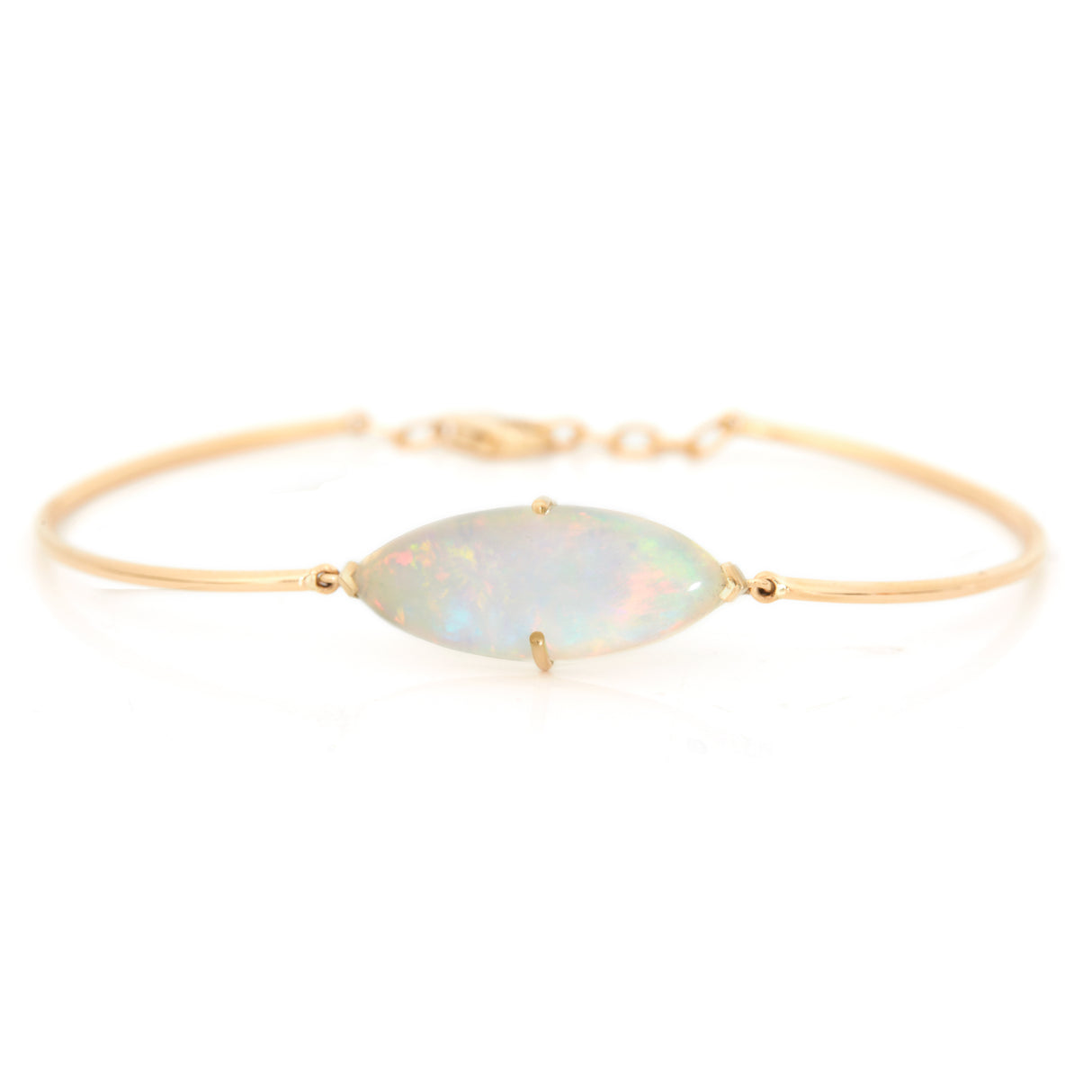 Opal Supreme Marquise Bangle 18k gold stackable design