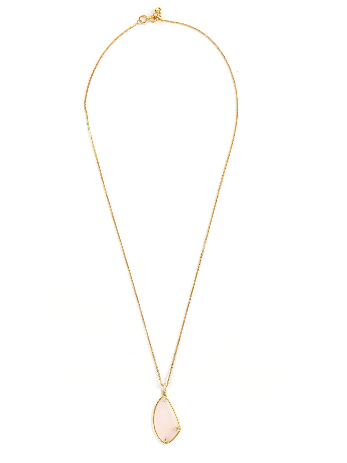 Opal pendent necklace with white diamond