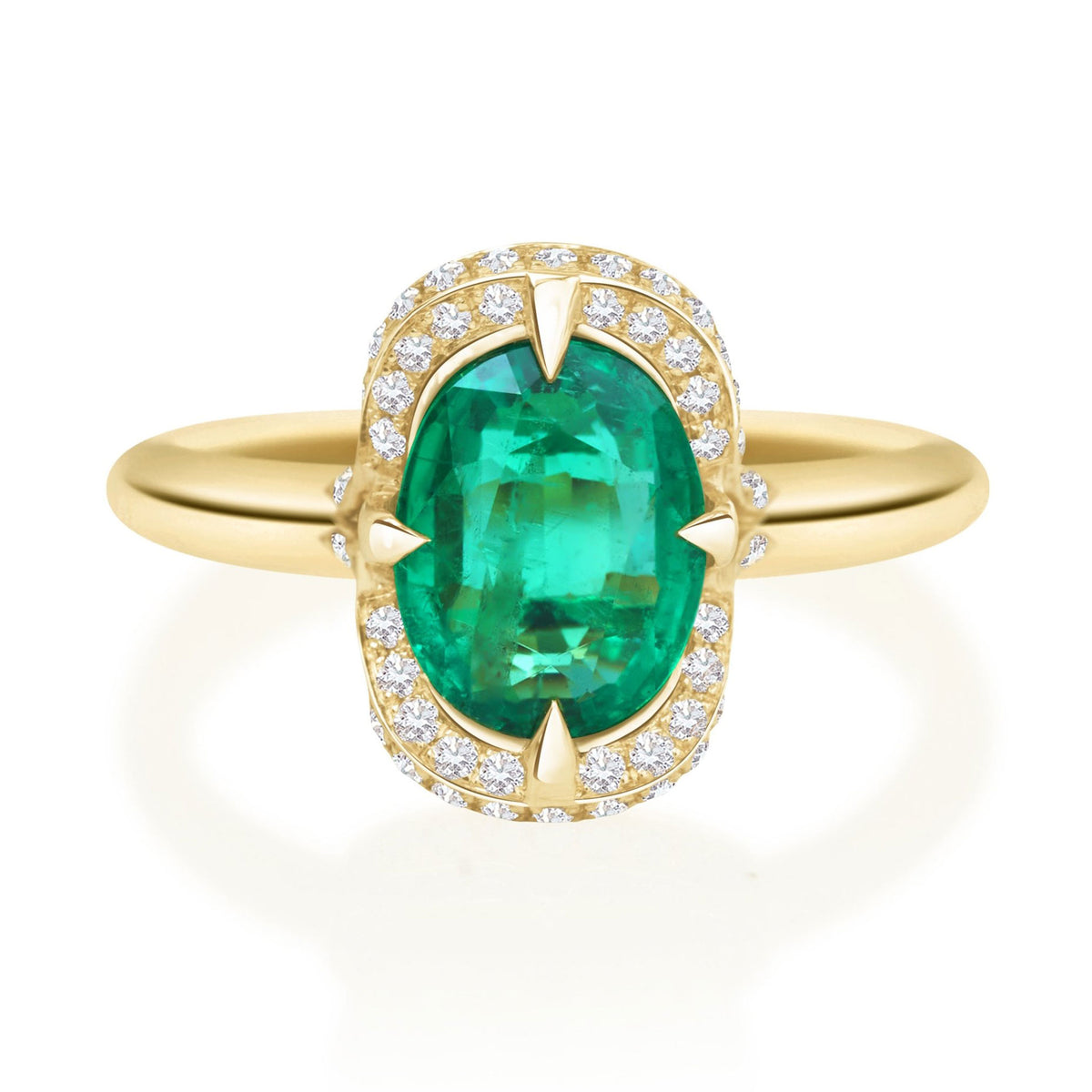 Oval Emerald Aurora Ring