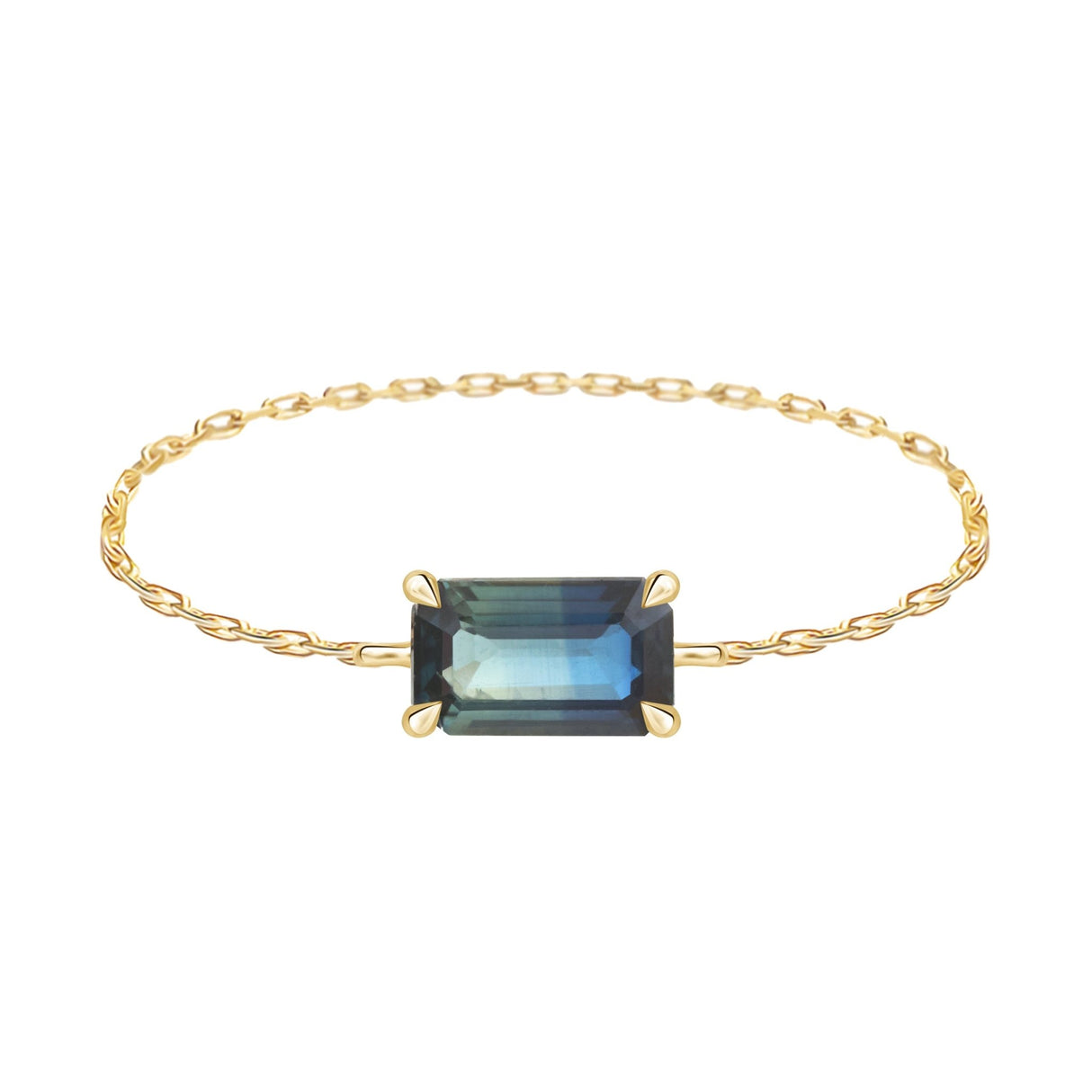 Parti_Sapphire_Baguette_Chain_Ring_14k_gold_Stackable_ring_3