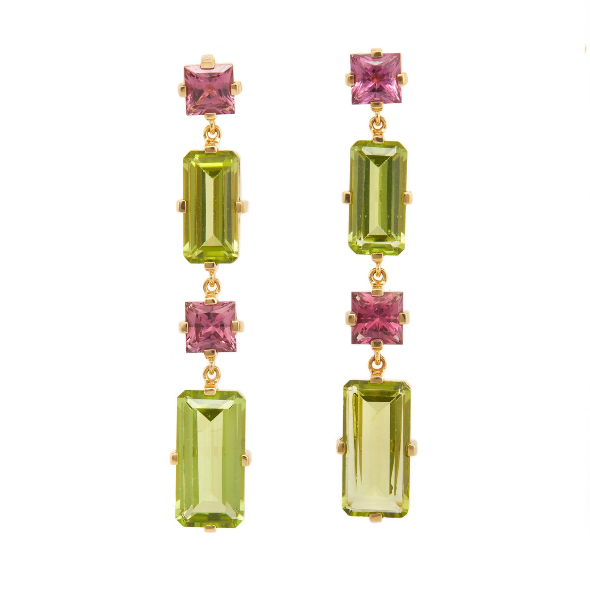 Peridot & Rhodolite Dionysus Earrings