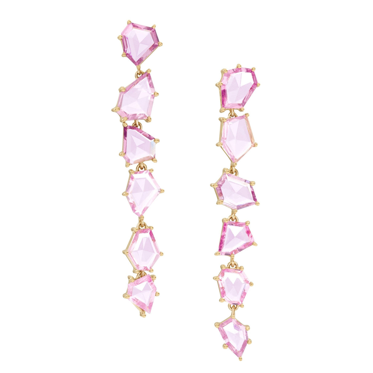 Ceylon Pink Sapphire Contour Earrings