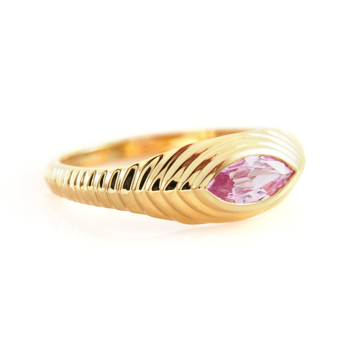 Pink Sapphire Pyramid Eye Ring