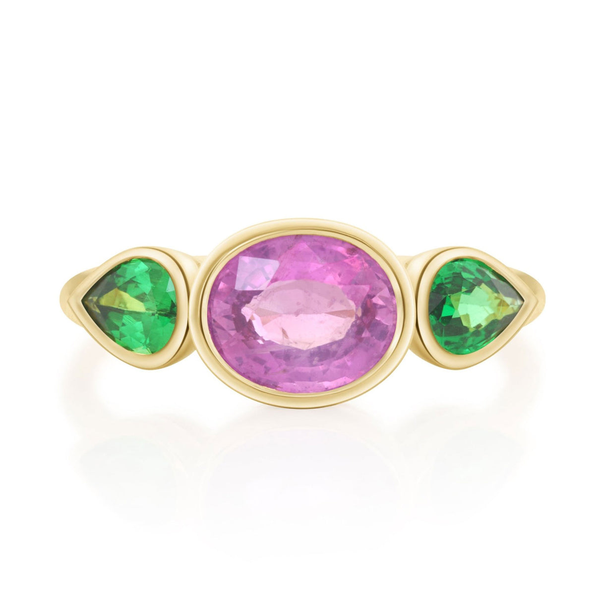Pink Sapphire & Tsavorite Candy Ring