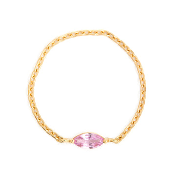 Pink Sapphire petite Marquise Chain Ring