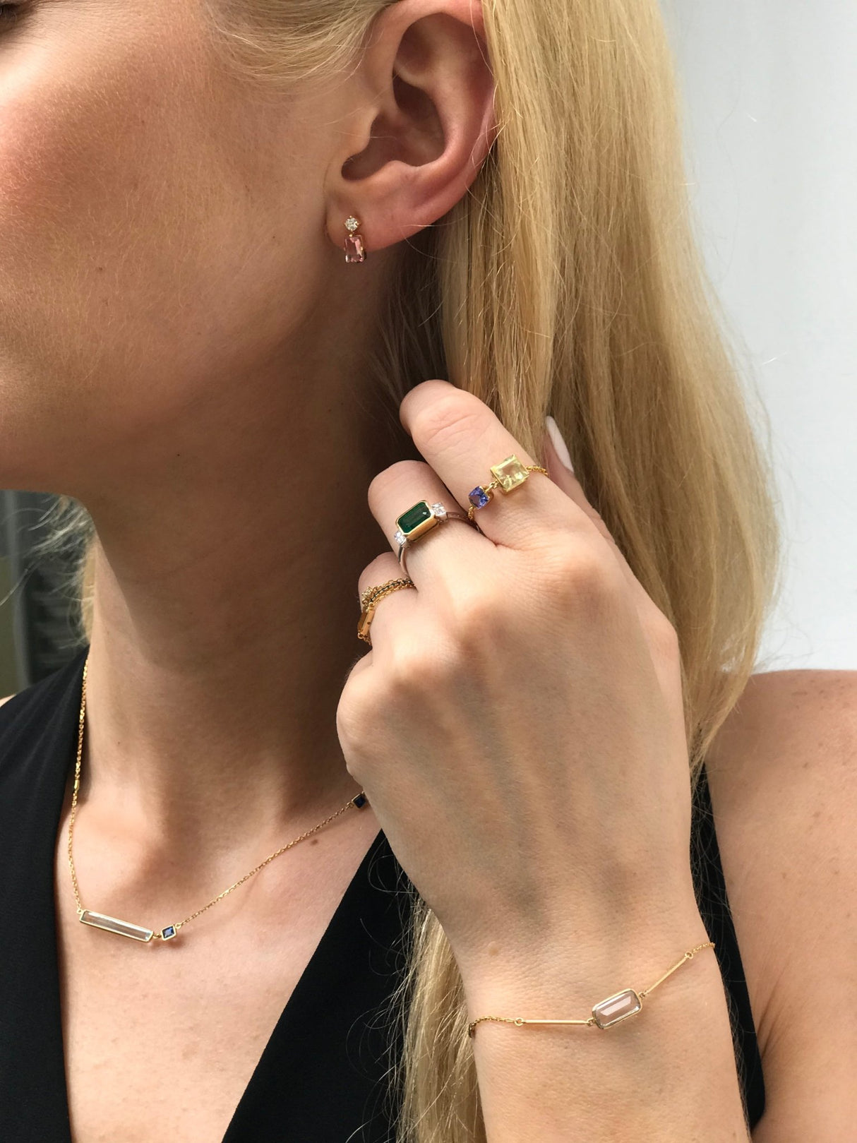 Pink Tourmaline & Diamond Deco Earrings