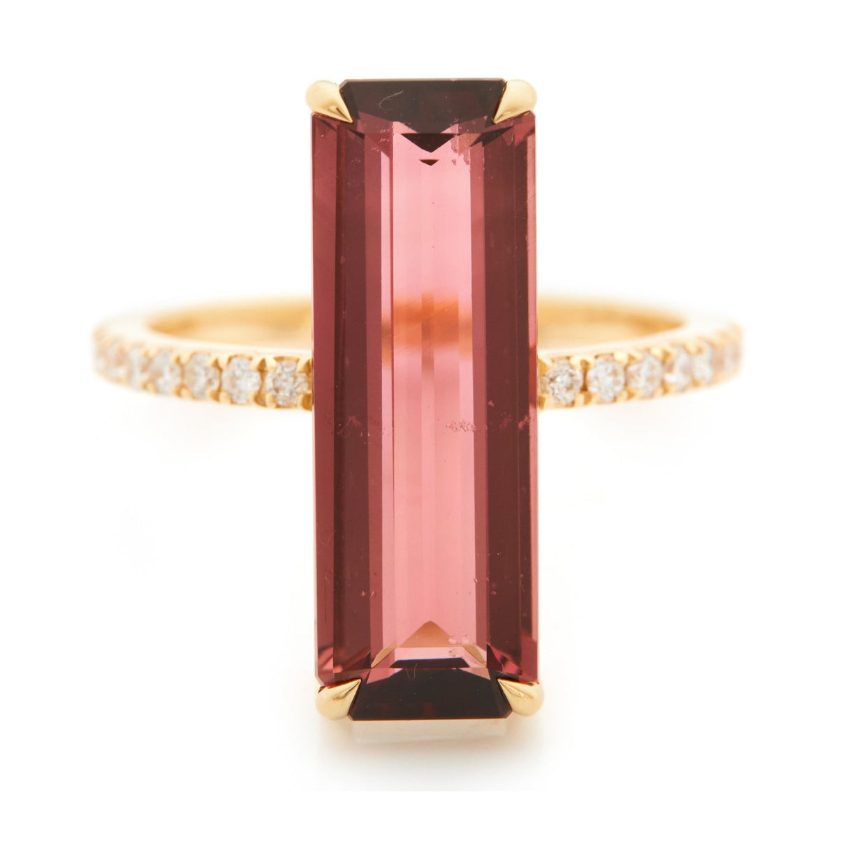 Pink Tourmaline & Diamond Bar Supreme Ring