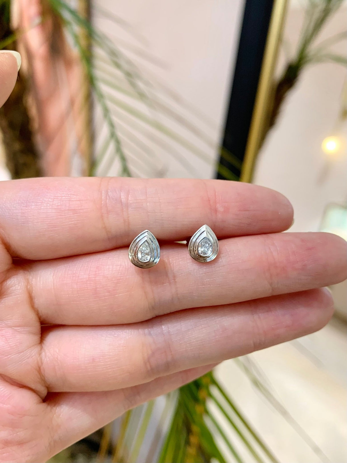Gemstone Frame Earrings