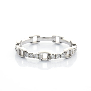 Platinum Diamond Links Chain Ring