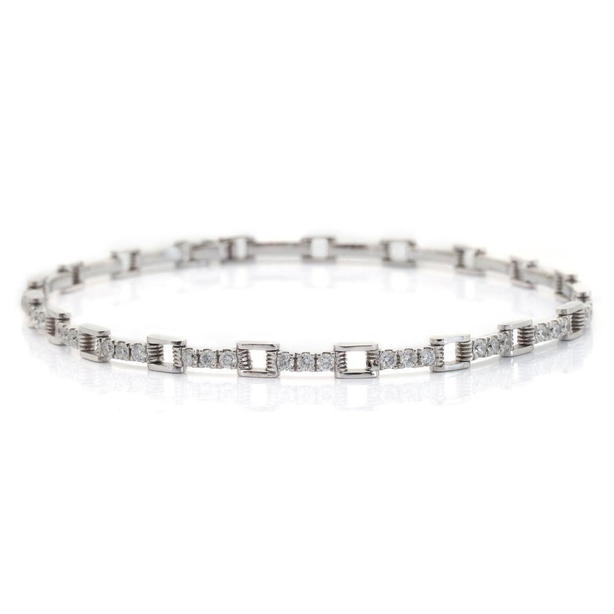 Platinum Diamond Links Tennis Bracelet