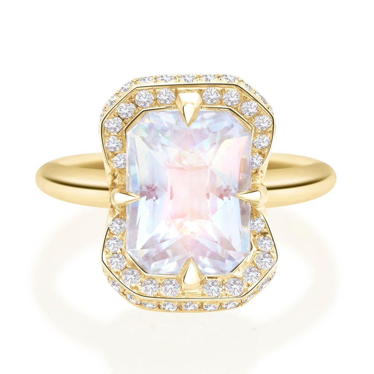 Rainbow Moonstone Aurora Ring