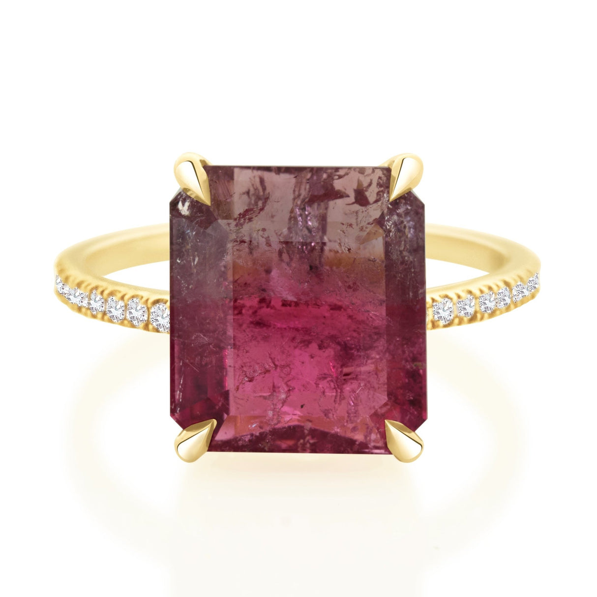 Raspberry Watermelon Tourmaline Supreme Ring 18k gold engagement ring