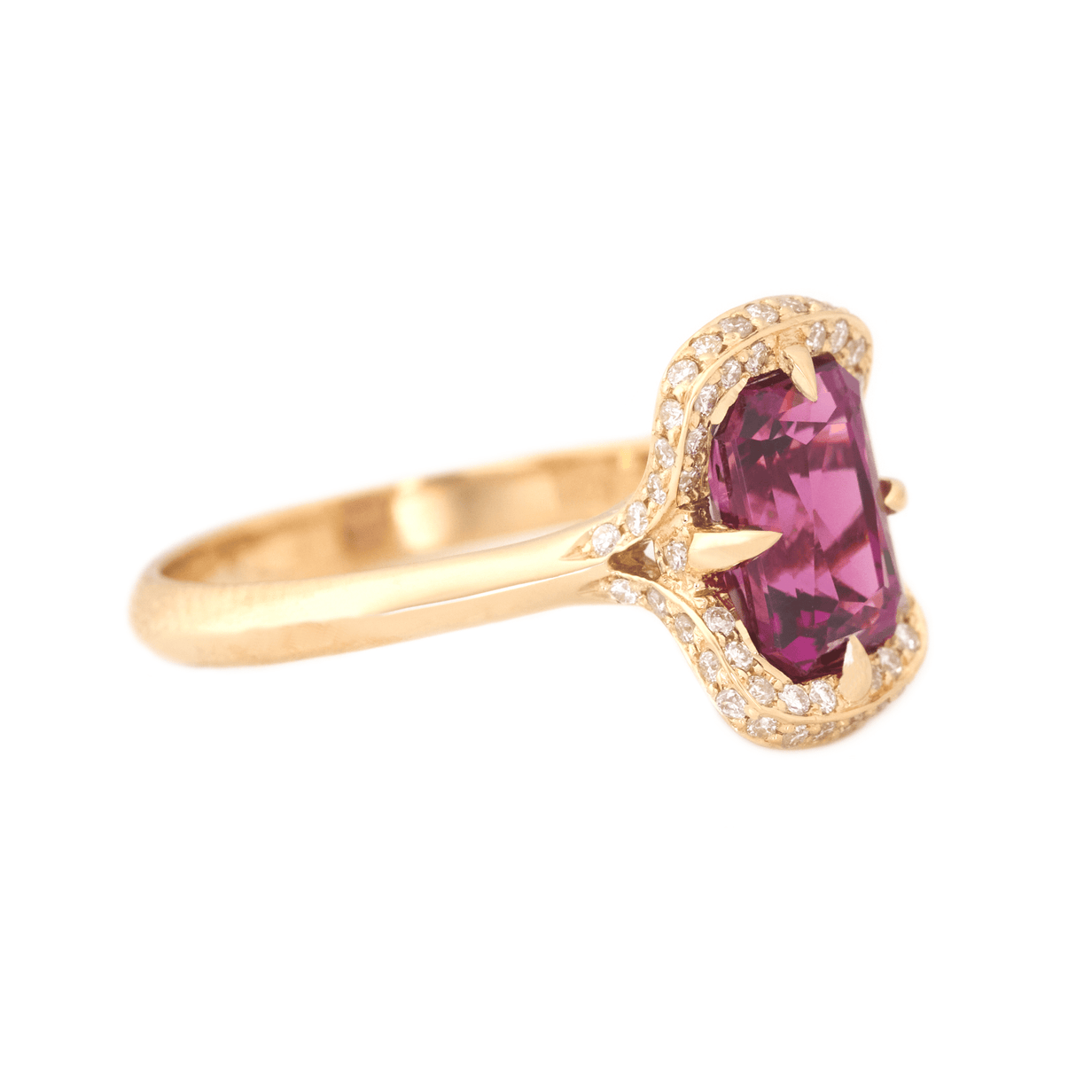 Rhodolite Aurora Ring 18K Gold Engagement Ring-2