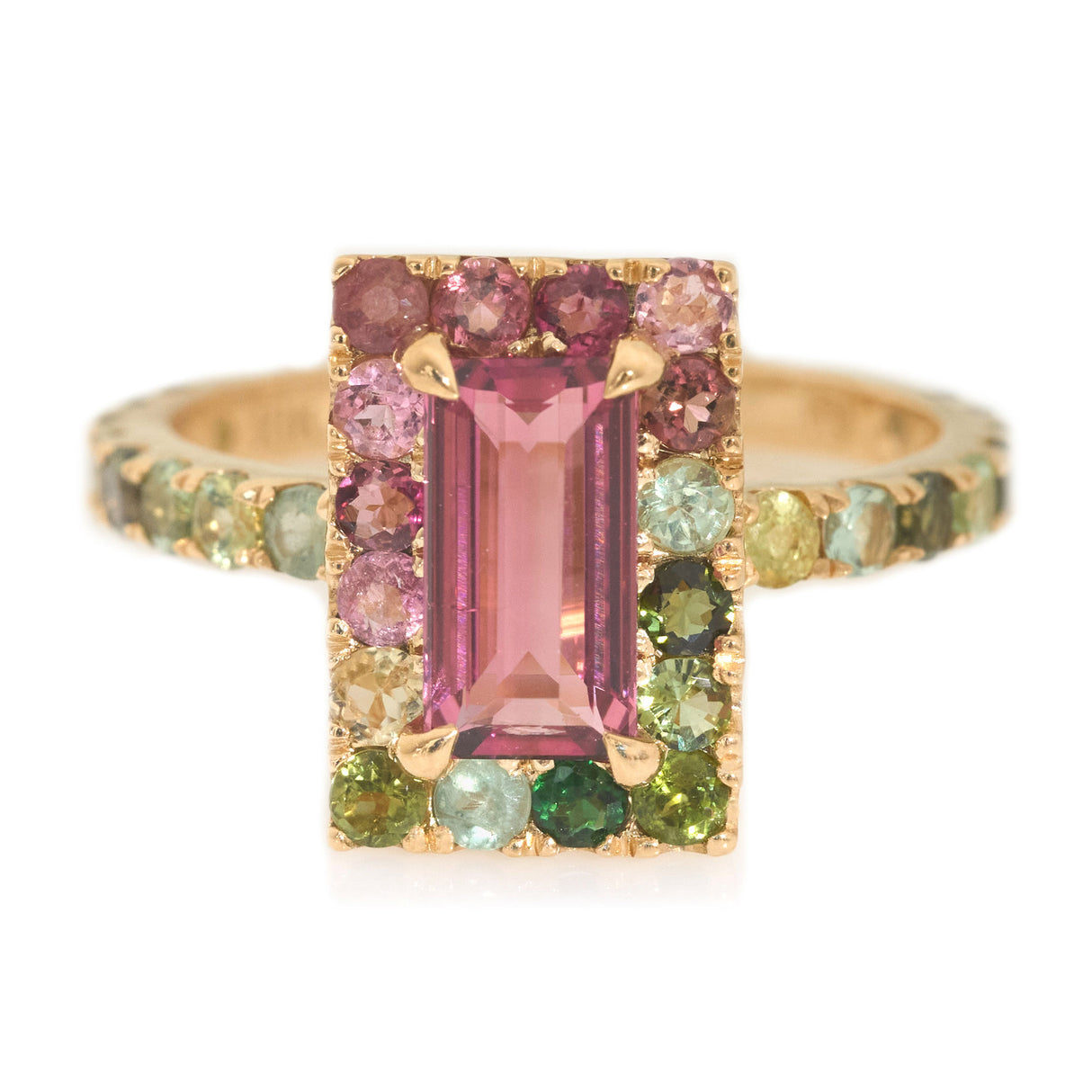 Rubellite Watermelon Candy Ring