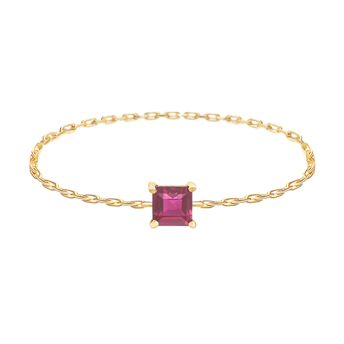 Ruby Chain Ring 14k gold Stackable ring