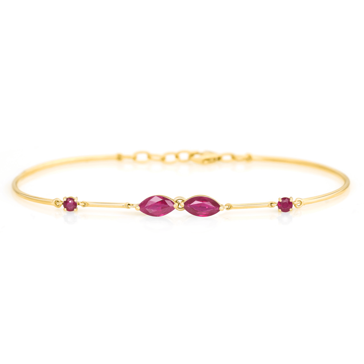Ruby Duo Bracelet 18k gold stackable design