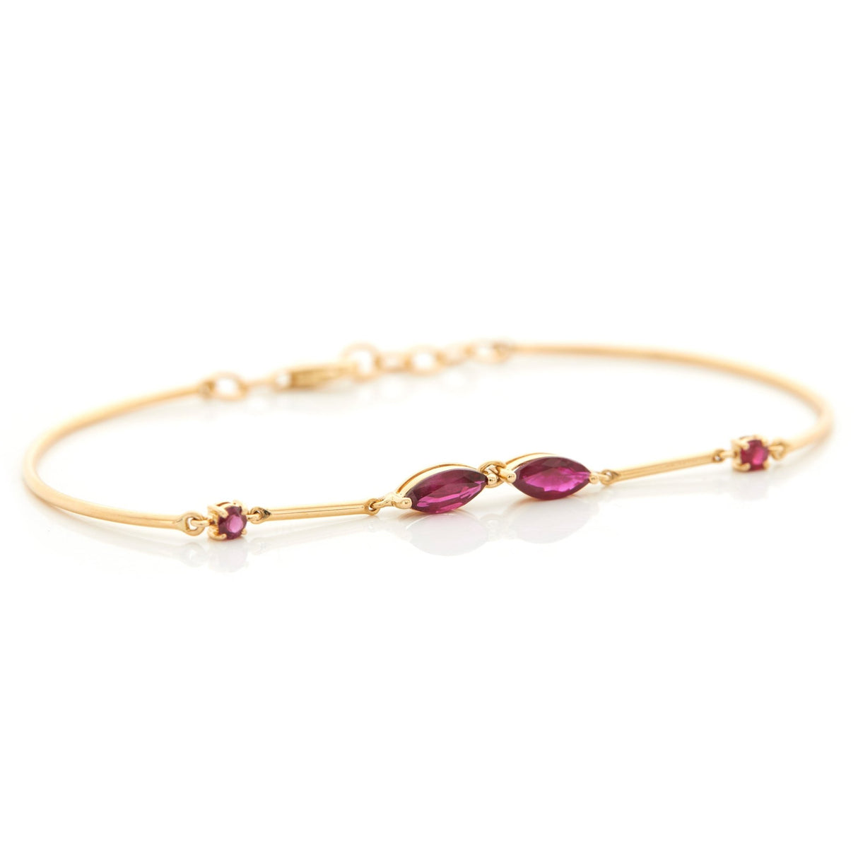 Ruby Duo Bracelet 18k gold stackable design side view