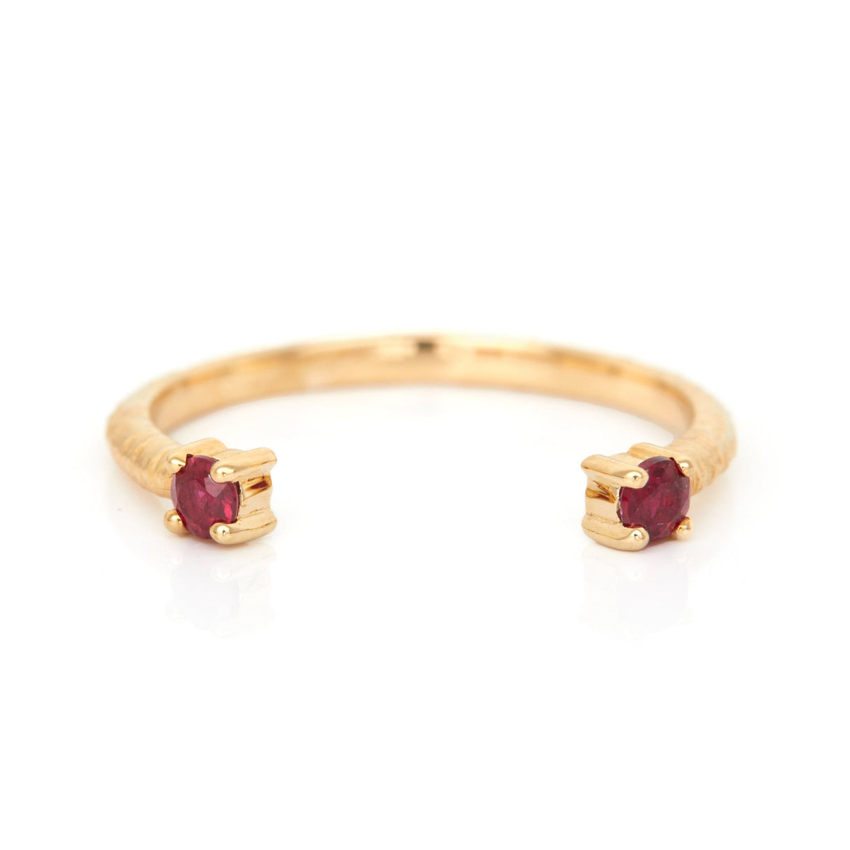 Ruby Open Ring 18k gold Stackable ring
