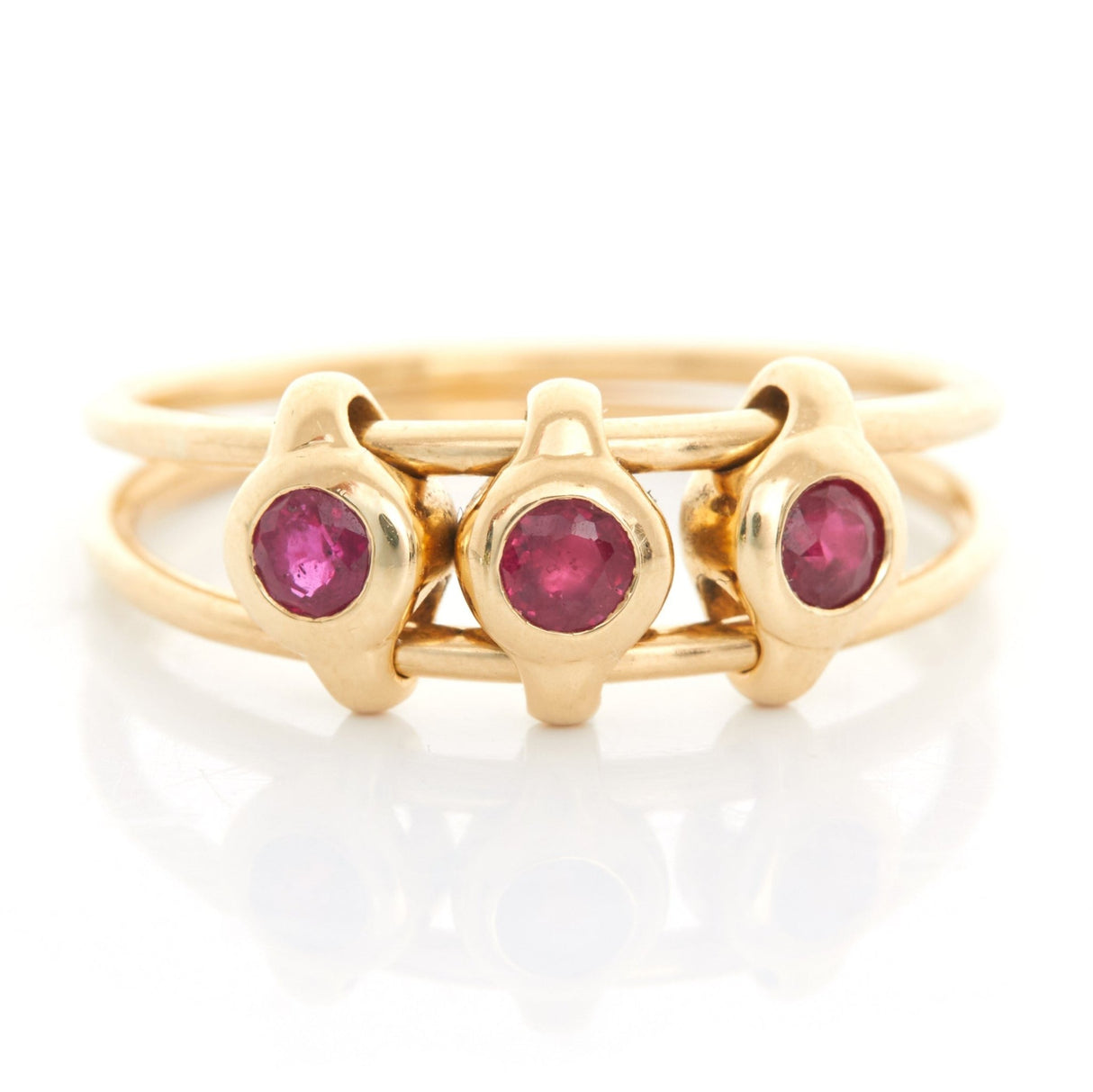 Ruby Orbit Ring 18k gold Stackable ring