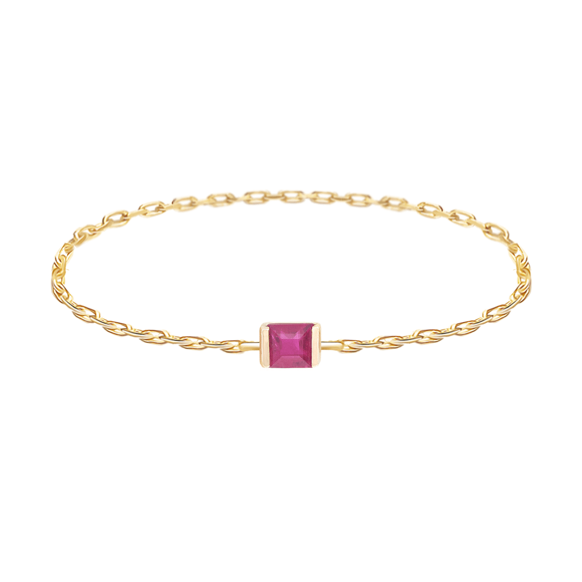 Ruby Petite Chain Ring 14k gold Stackable ring
