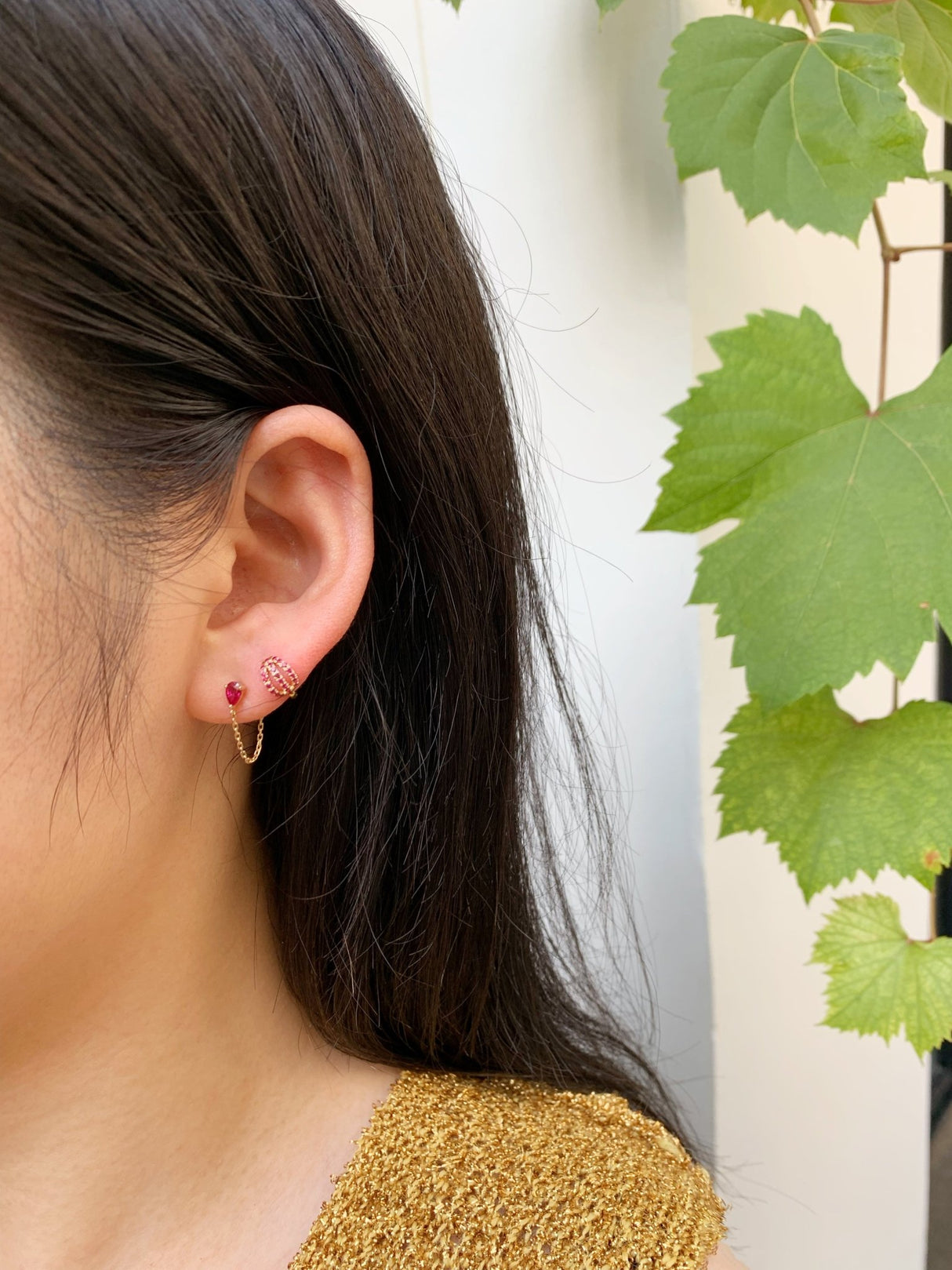 Gemstone Triplet Huggies