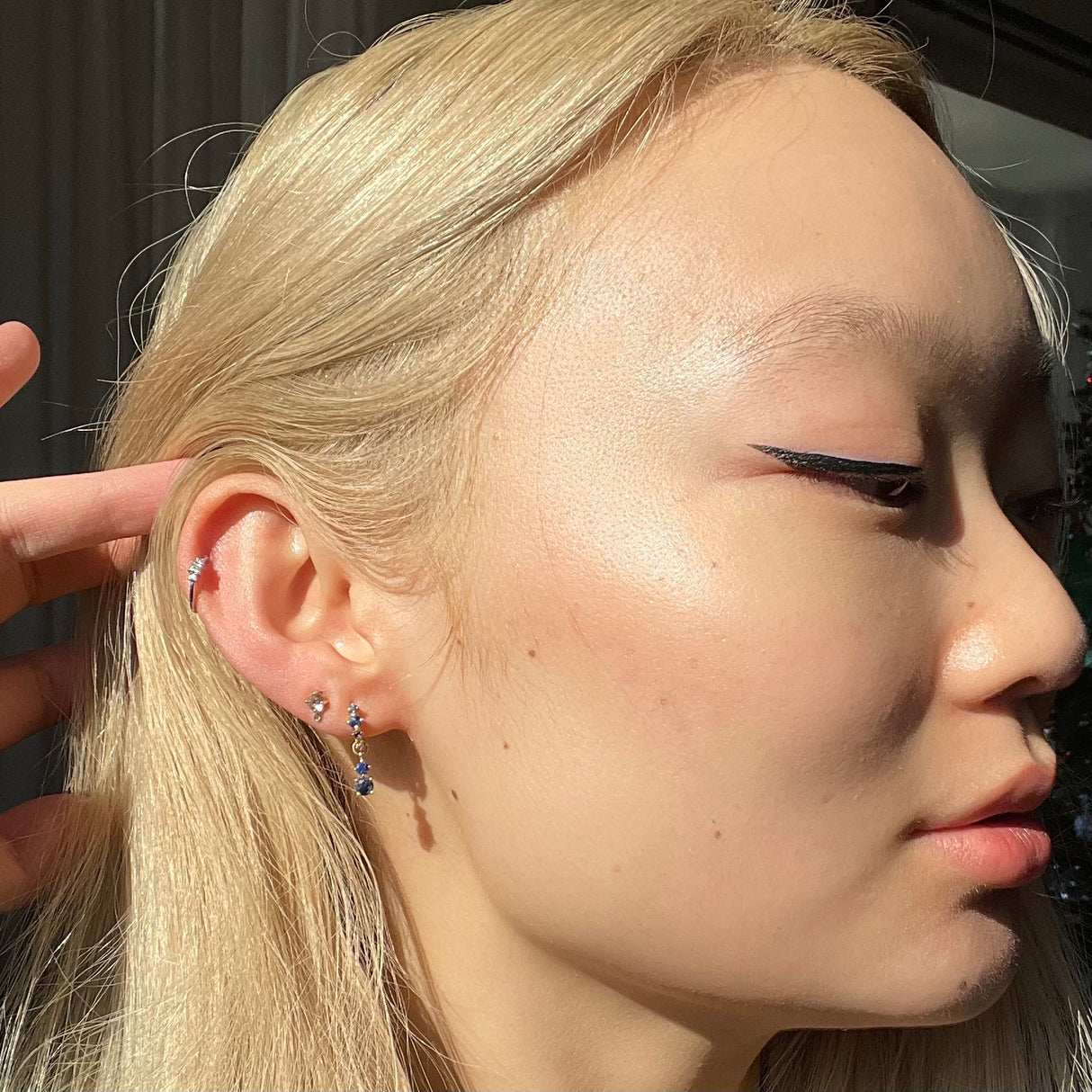 Gemstones & Diamond Starburst Hoops